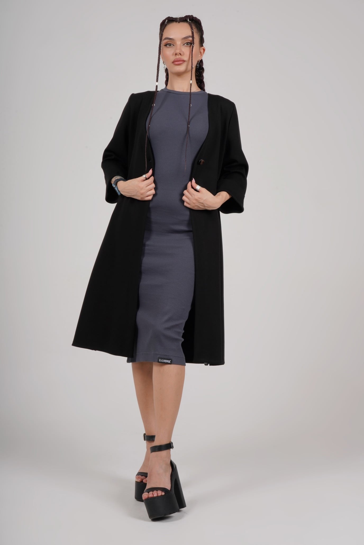 Пиджак с высокой шлицей LUX BLACK ONYX 1