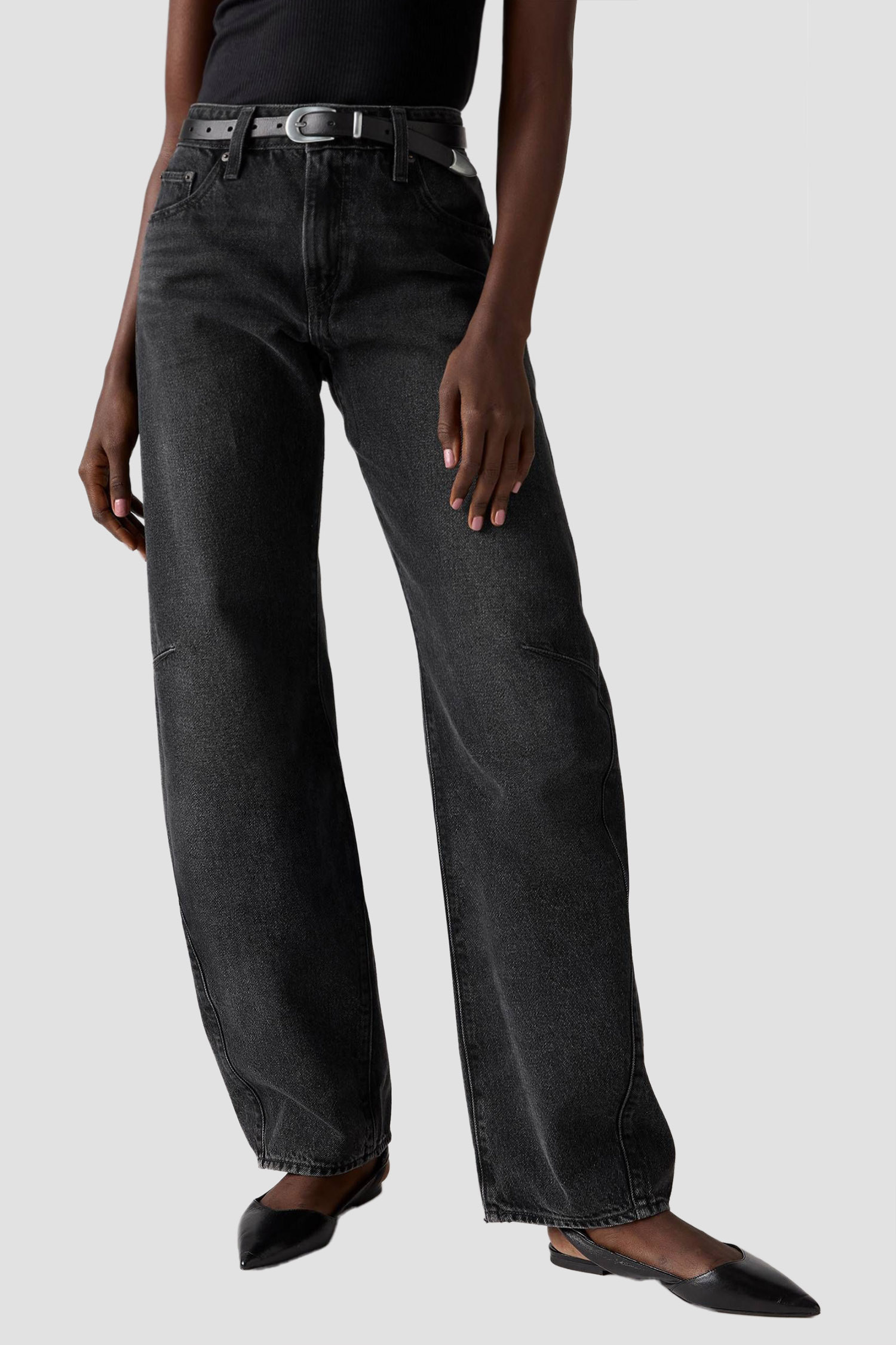 Женские черные джинсы Baggy Dad Barrel 1