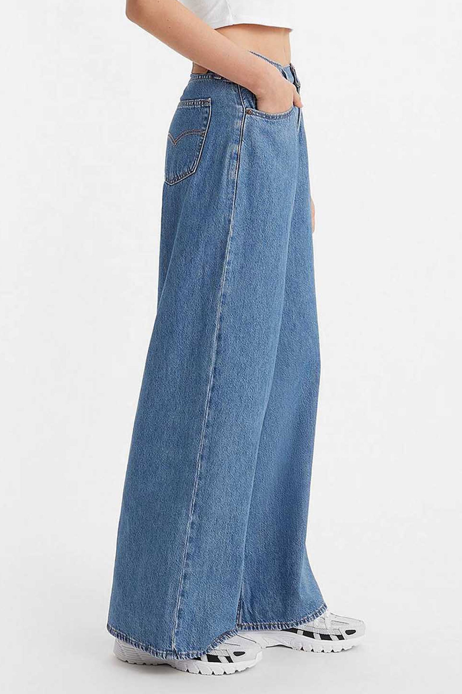 Женские синие джинсы Baggy Dad Wide Leg 4