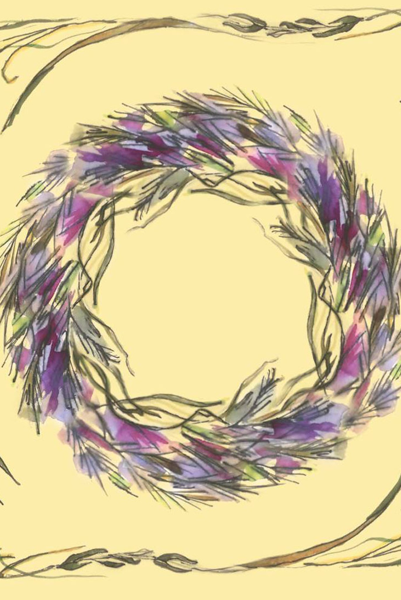 Женский желтый платок 140х140 6