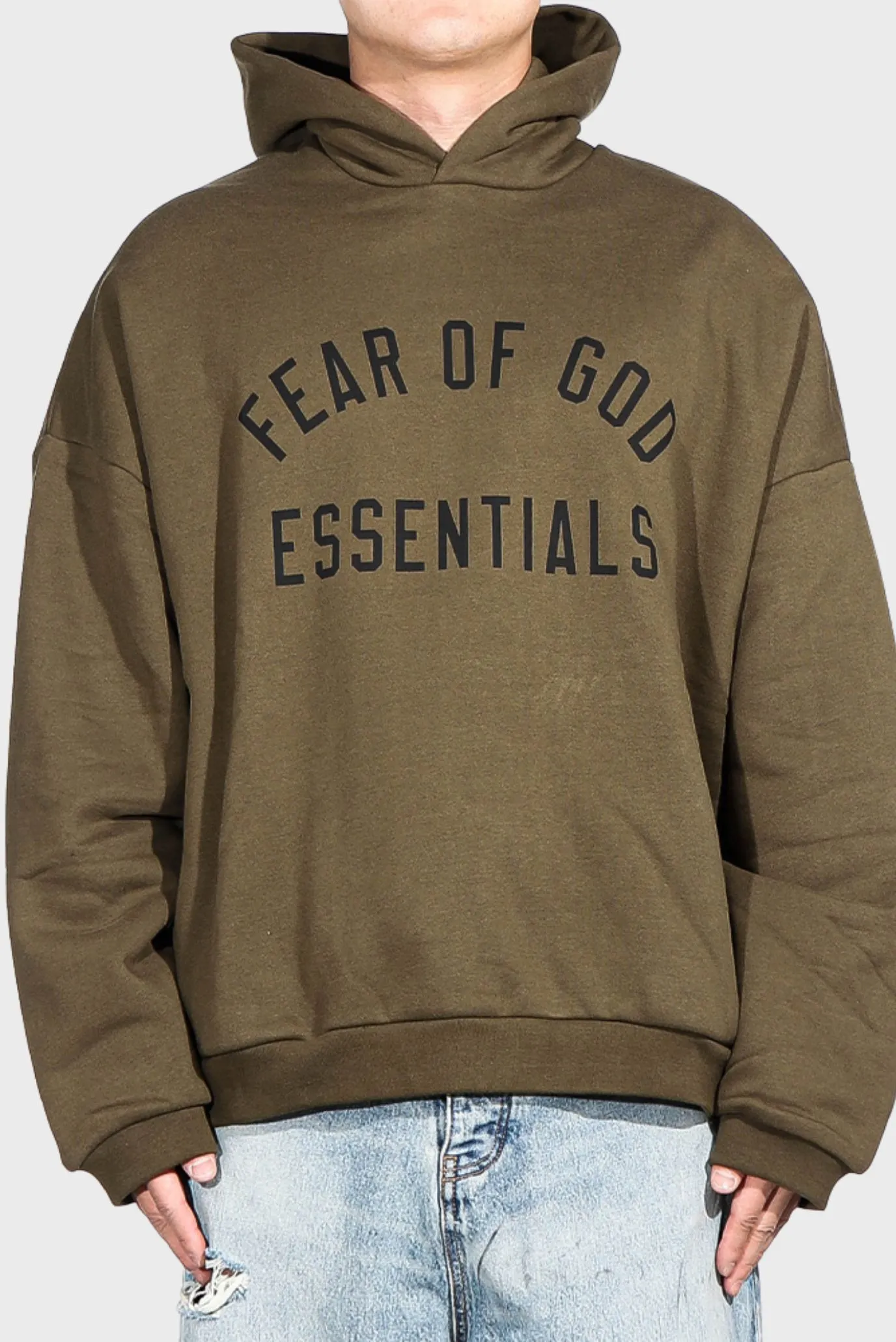 Fear Of God Essentials Fleece Hoodie Olive 2