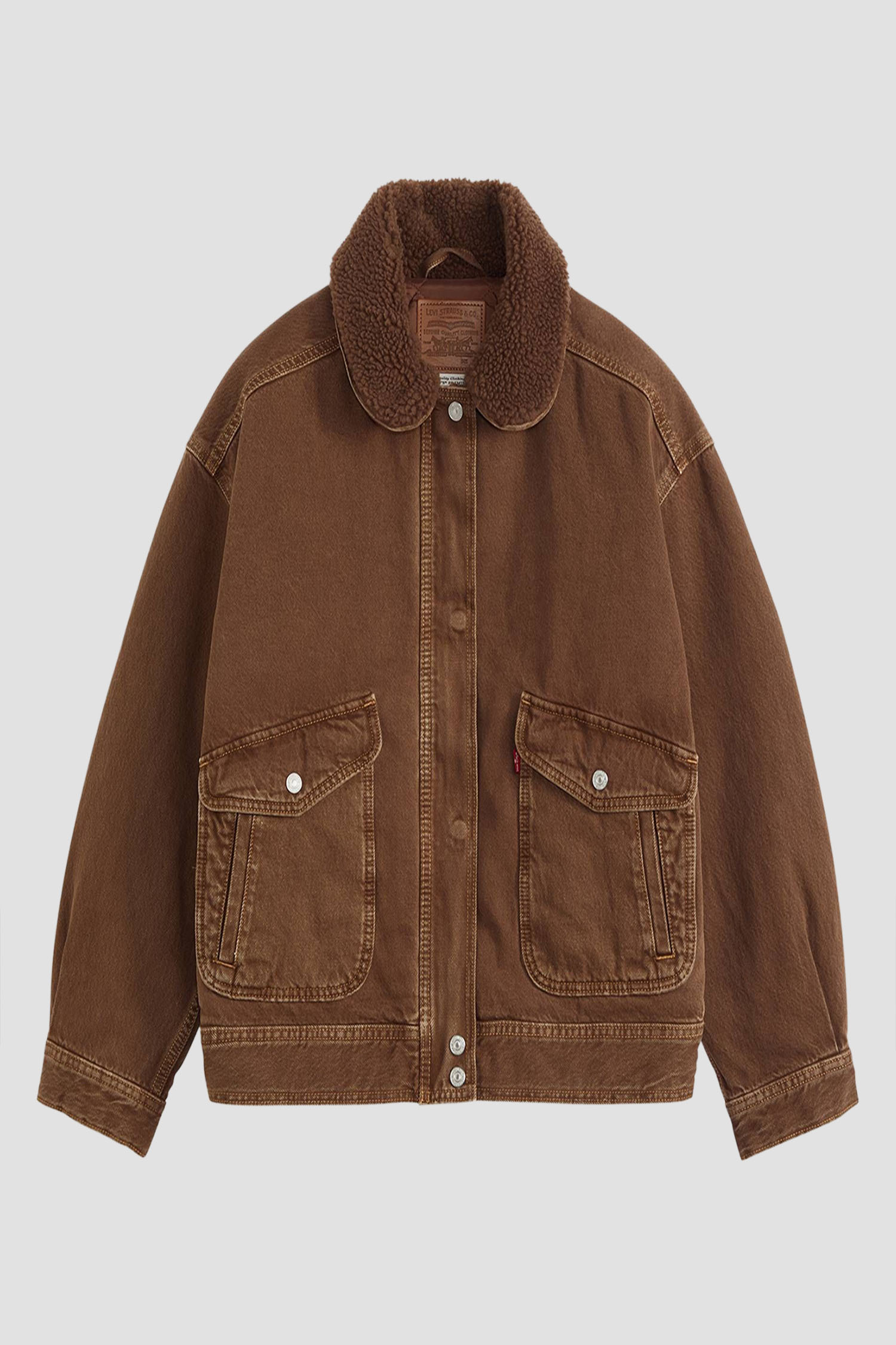 Женская коричневая джинсовая куртка 2