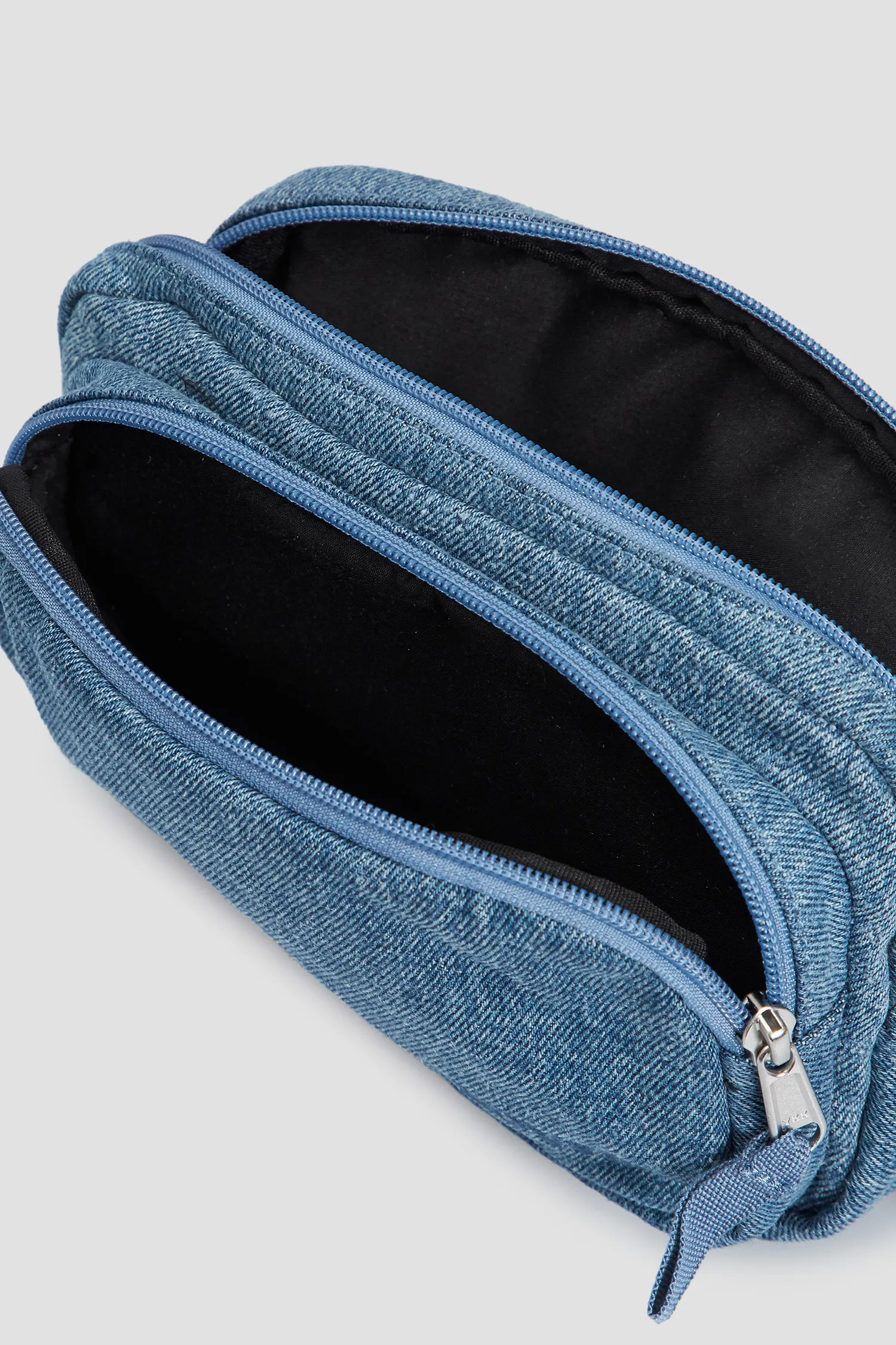 Синяя джинсовая поясная сумка 3