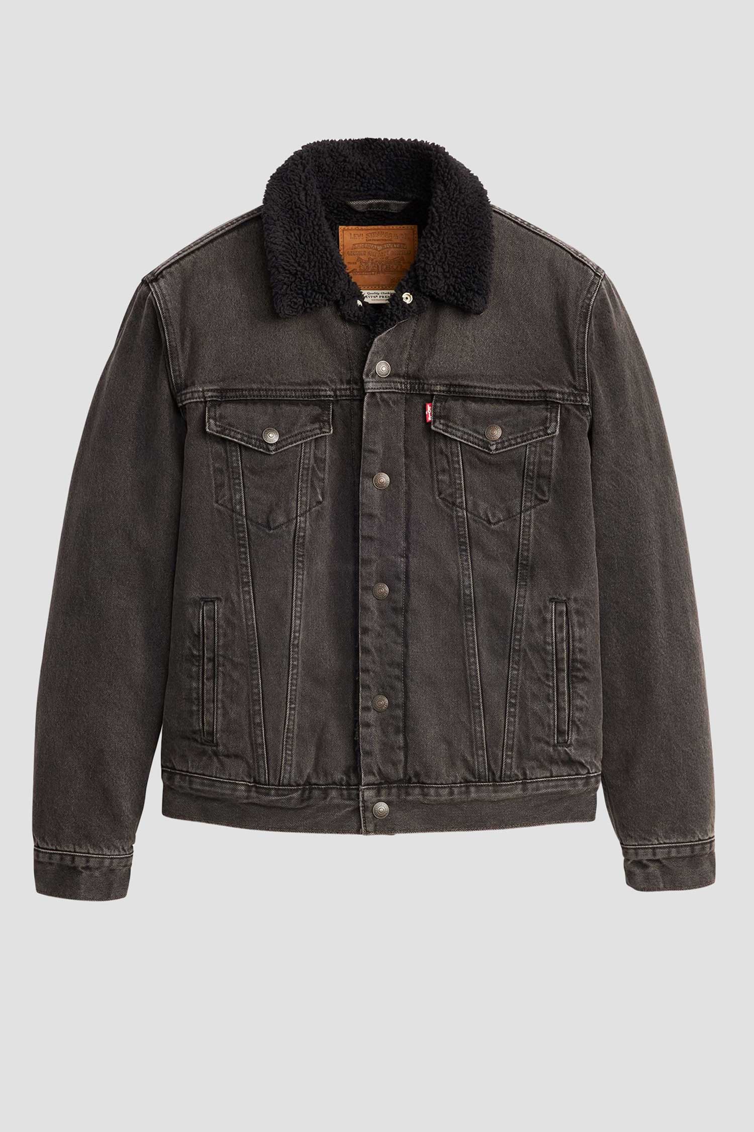 Мужская черная джинсовая куртка 2