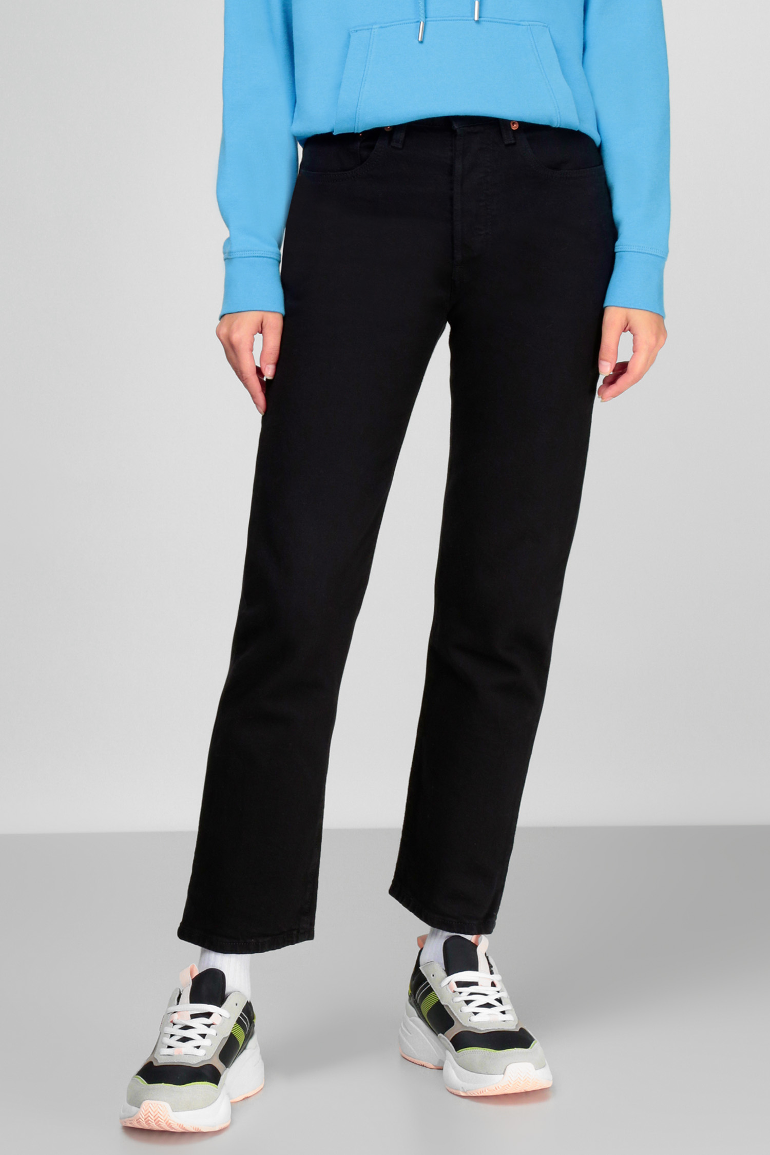 Женские черные джинсы 501® Straight Crop 1