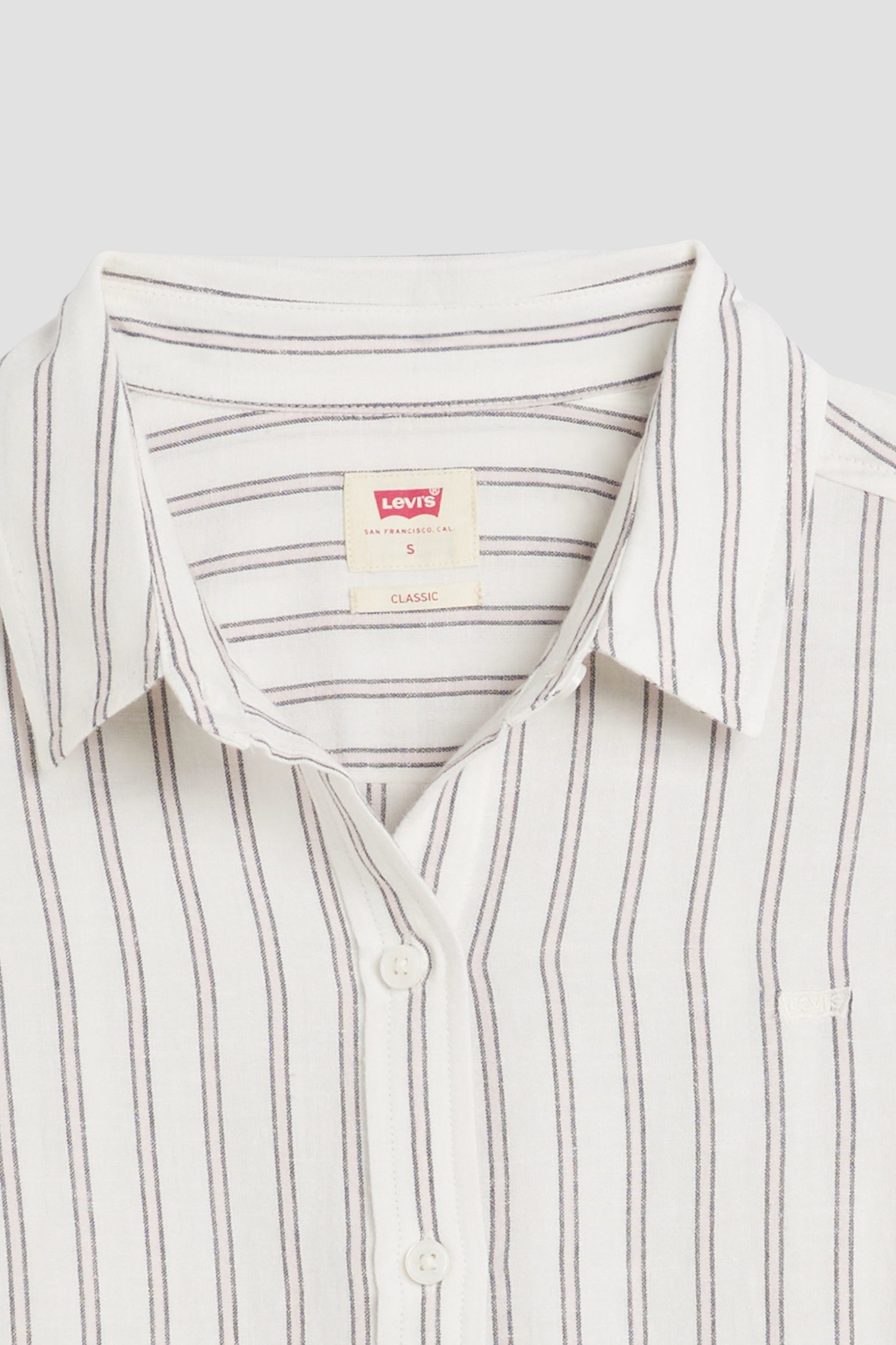 Женская белая блуза в полоску 7