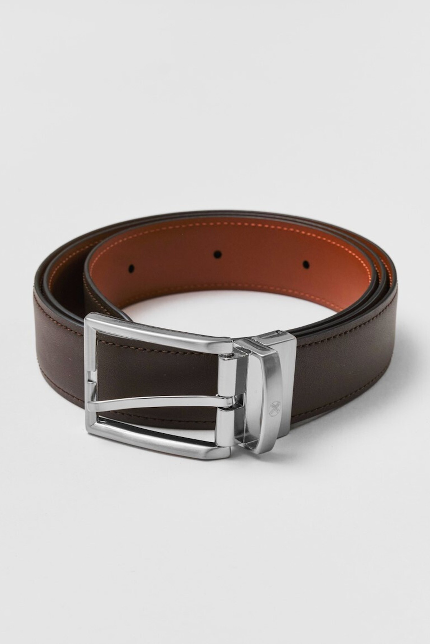 Мужской темно коричневый ремень 35ММ 1