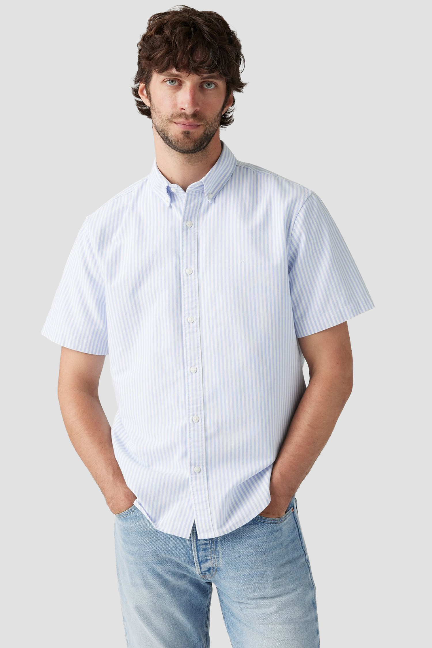 Мужская рубашка в полоску 5