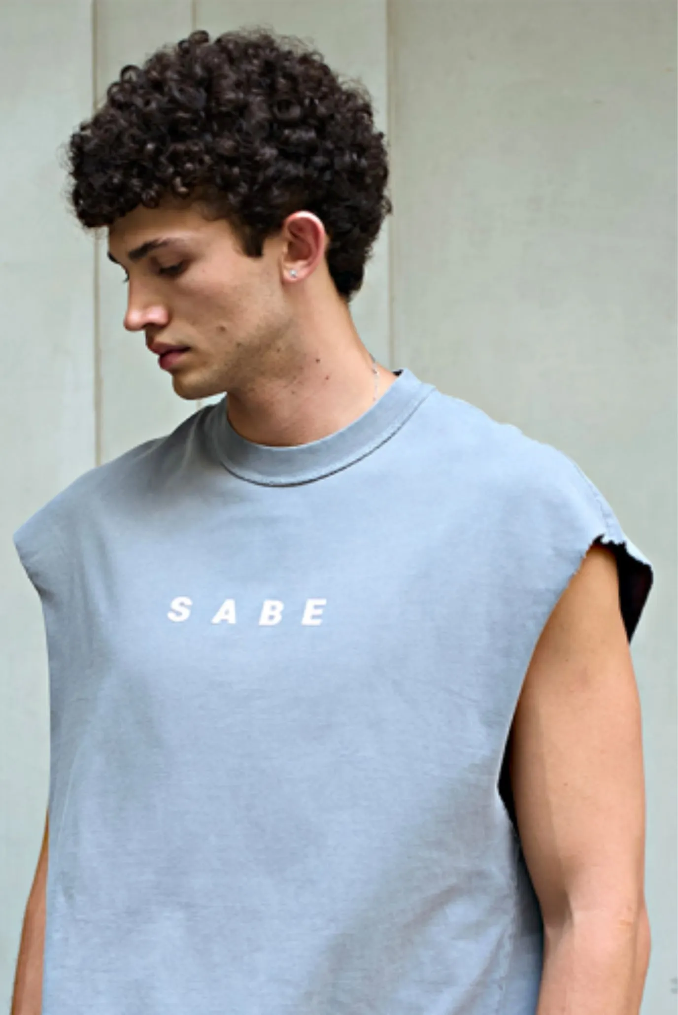 Футболка без рукавов Sabe Sleeveless T-shirt White Logo Grey 2