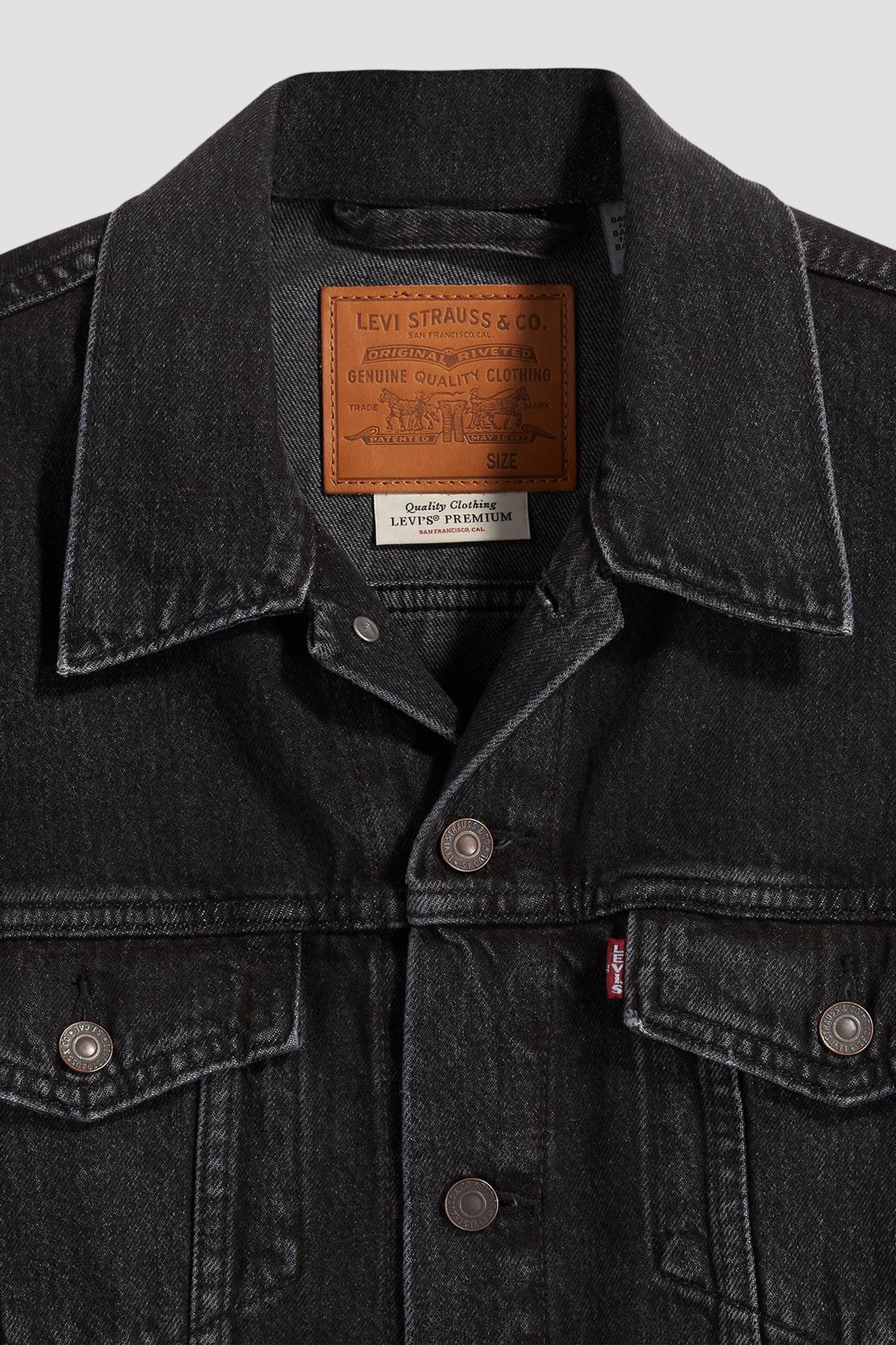 Мужская черная джинсовая куртка 7