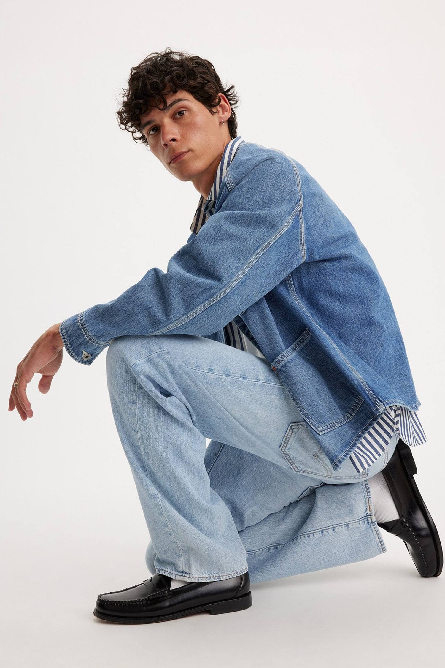 Мужские голубые джинсы 568® Loose Straight 7