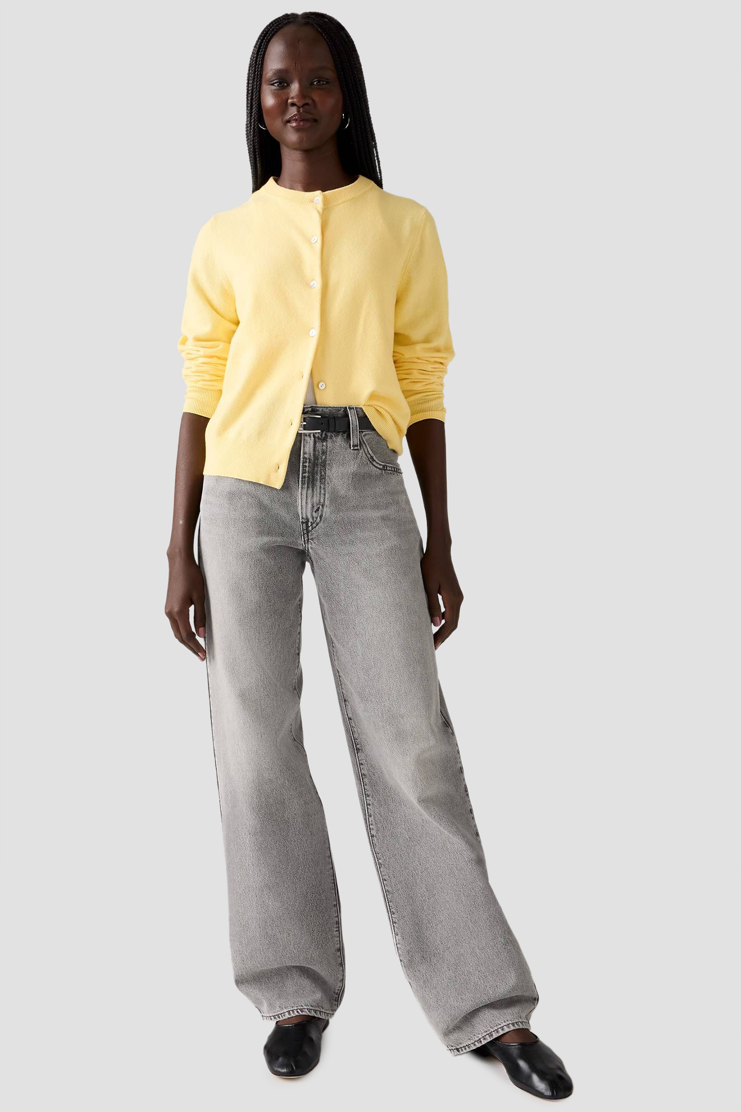 Женские серые джинсы Baggy Dad 5