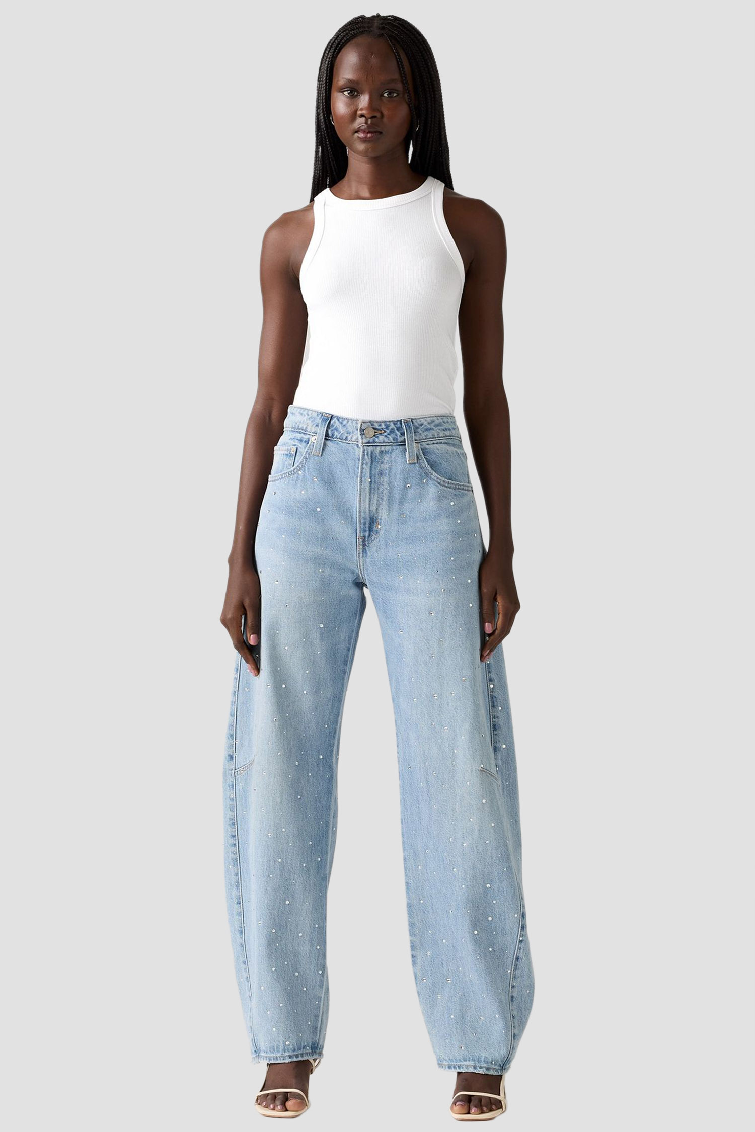 Женские голубые джинсы Baggy Dad Barrel 6