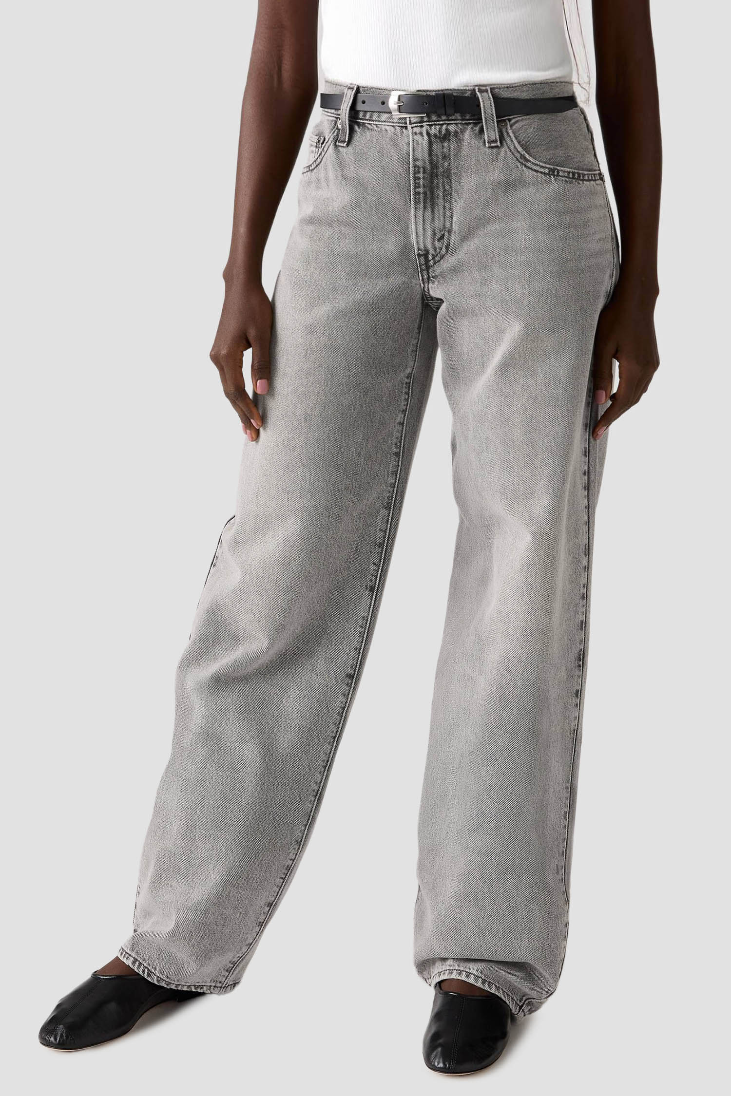 Женские серые джинсы Baggy Dad 1