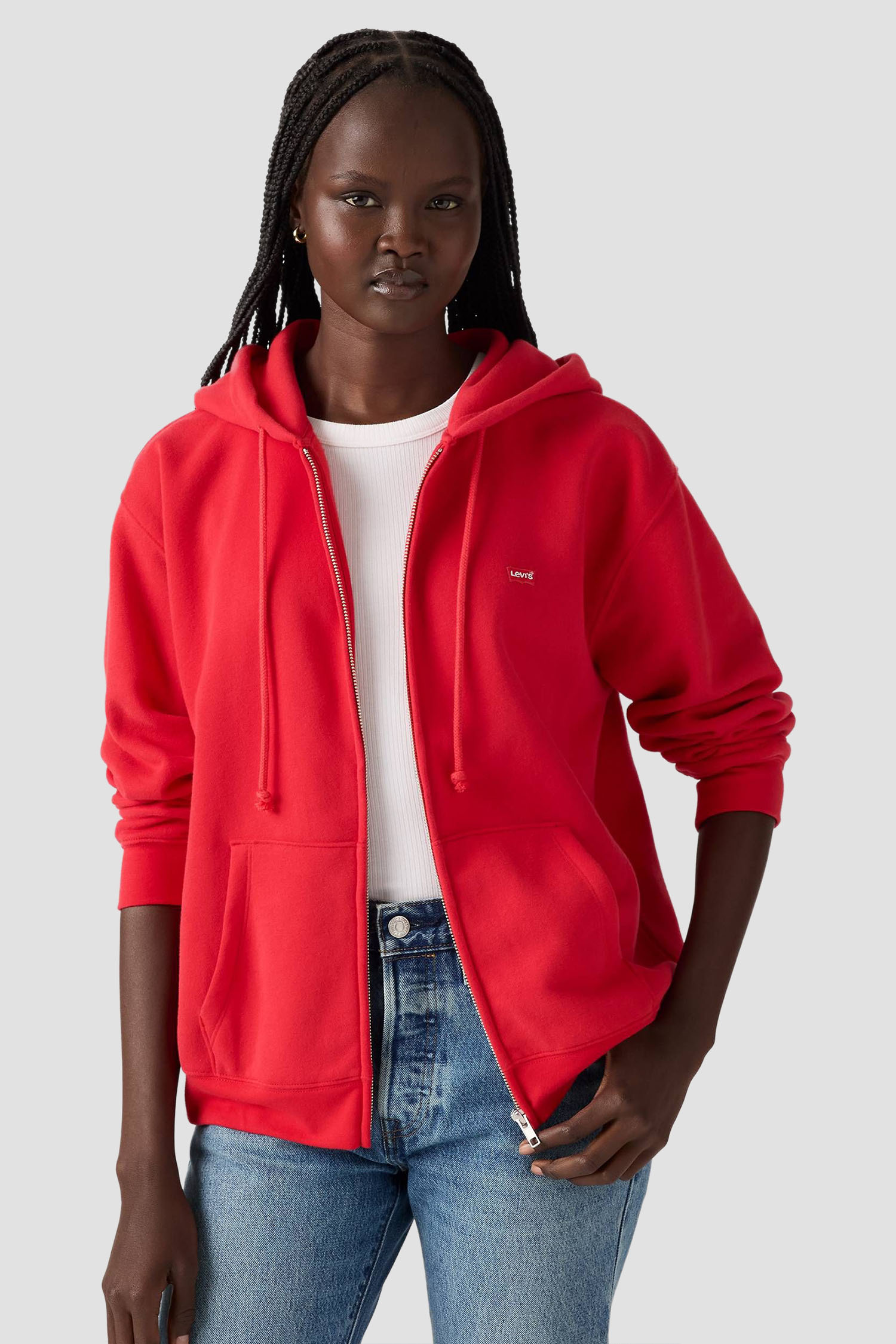 Женская красная кофта на молнии 4