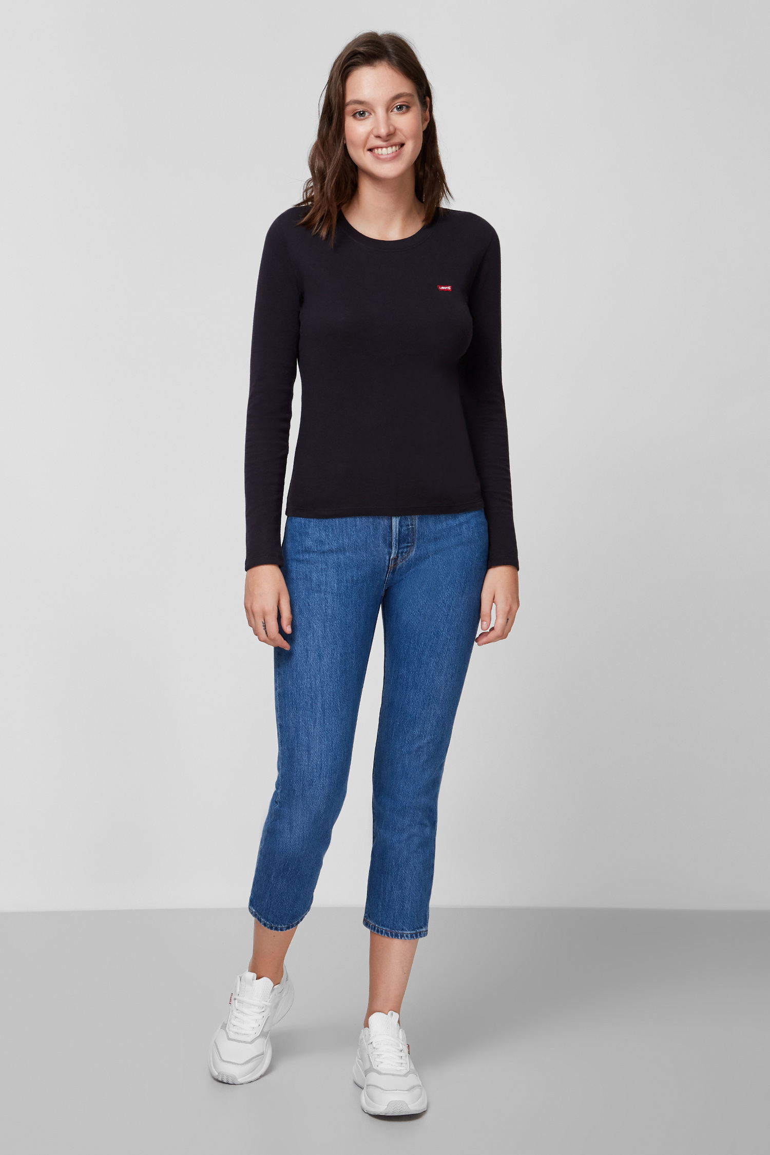 Женский черный лонгслив 5