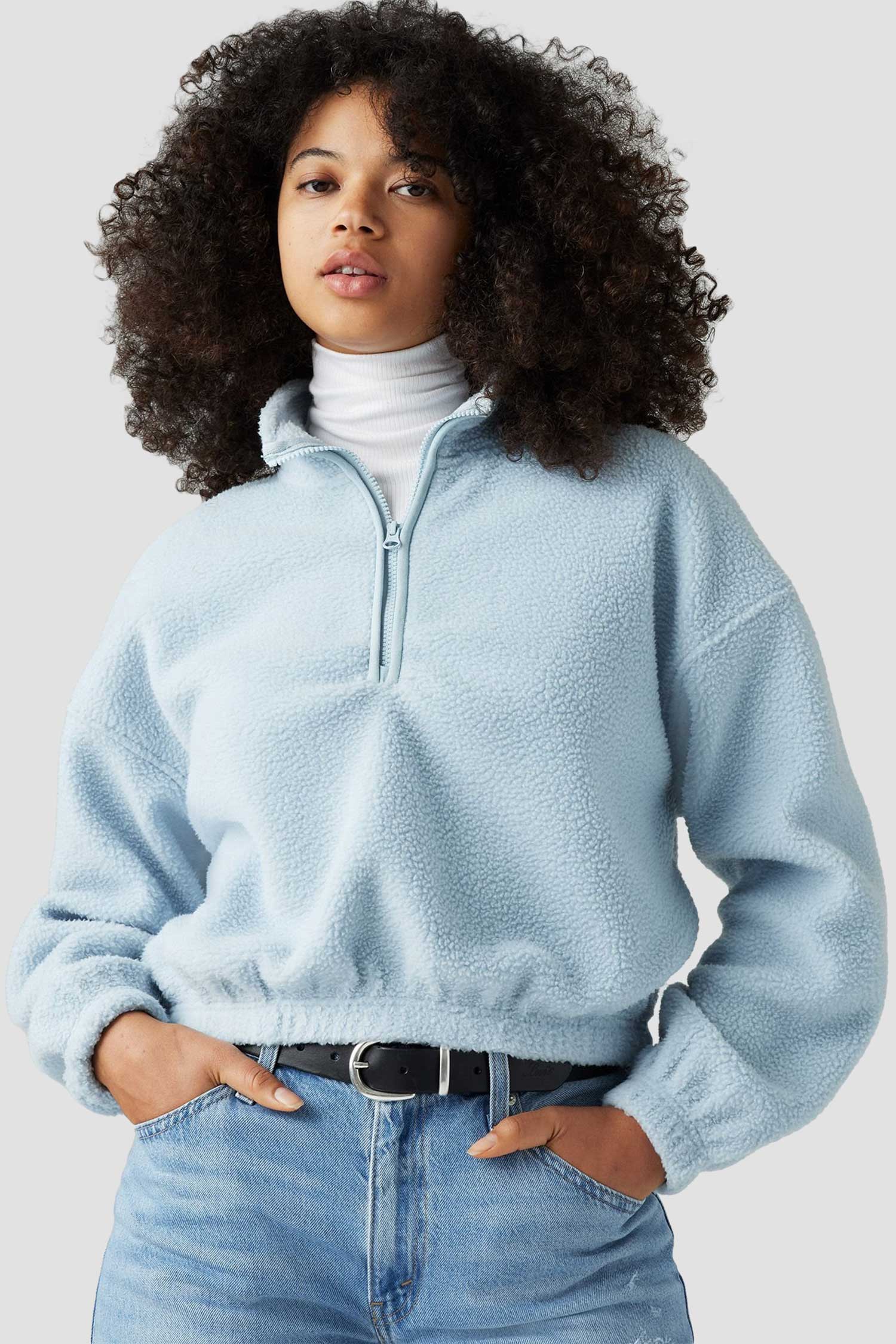 Женская голубая спортивная кофта 4