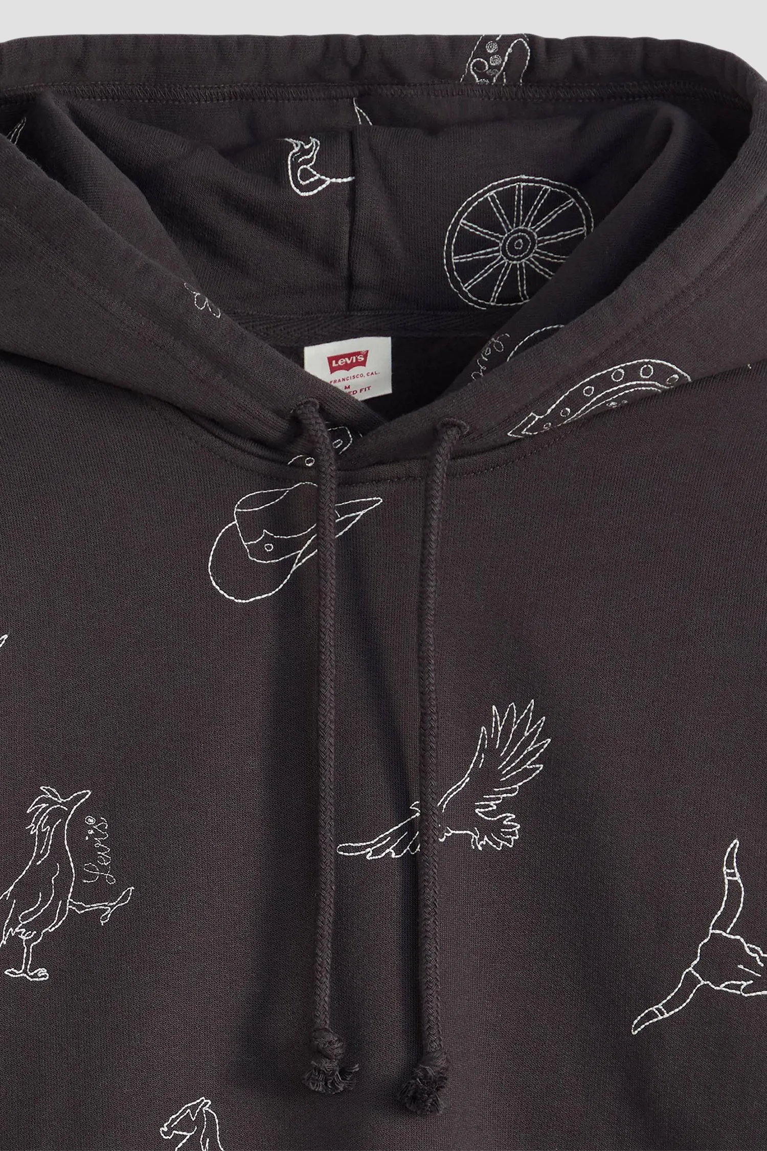 Мужское черное худи с узором 6