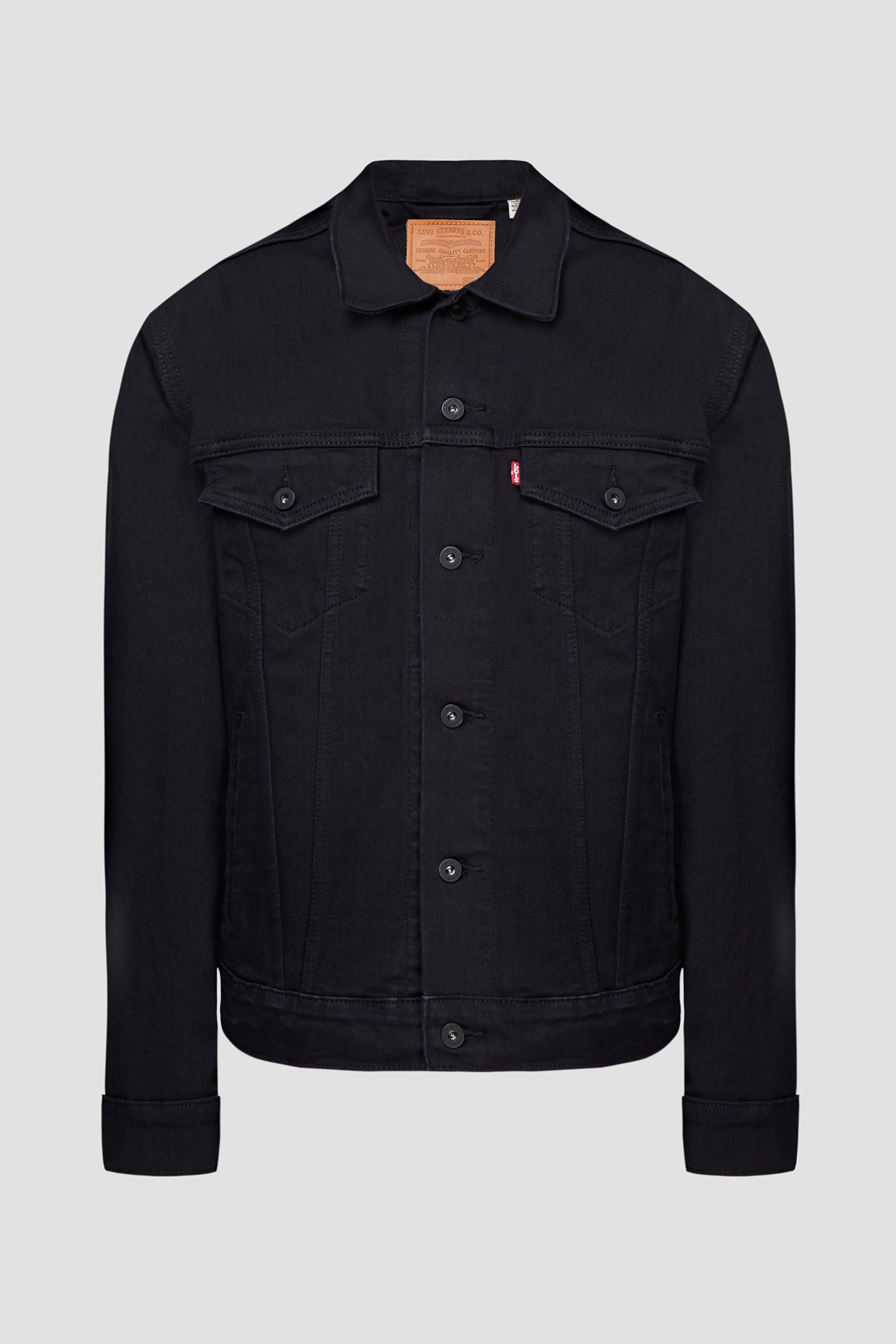 Мужская черная джинсовая куртка 2