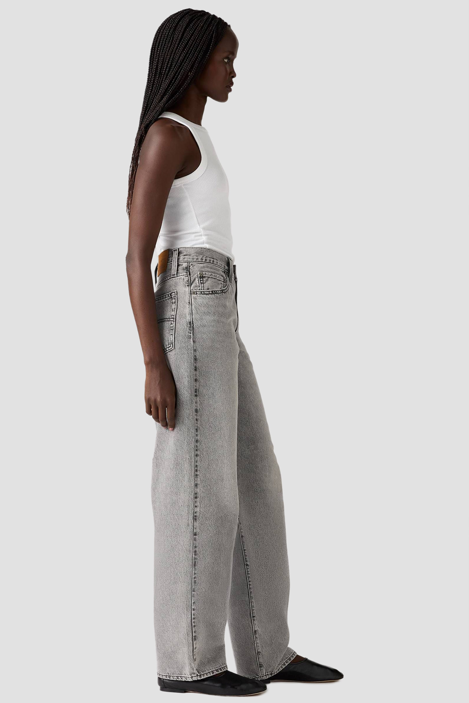 Женские серые джинсы Baggy Dad 7