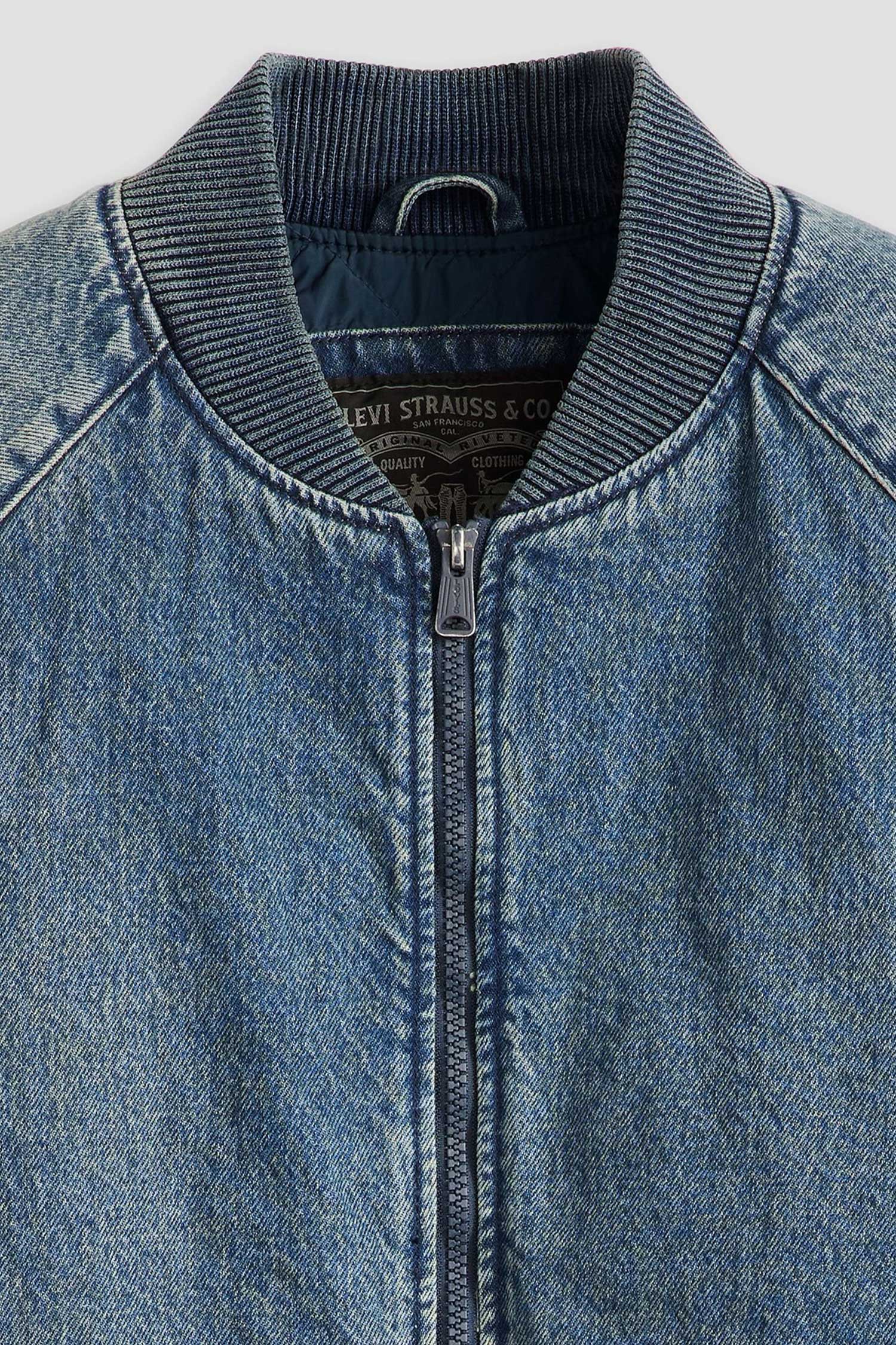 Мужской синий джинсовый бомбер 6