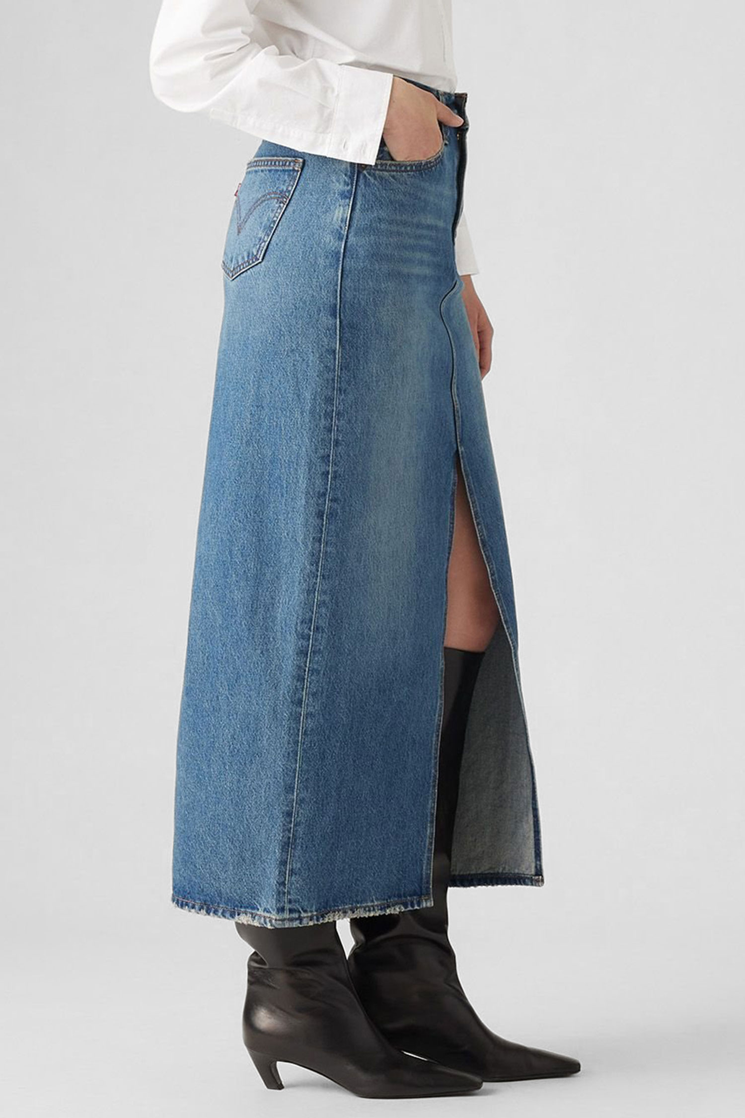 Женская синяя джинсовая юбка 5