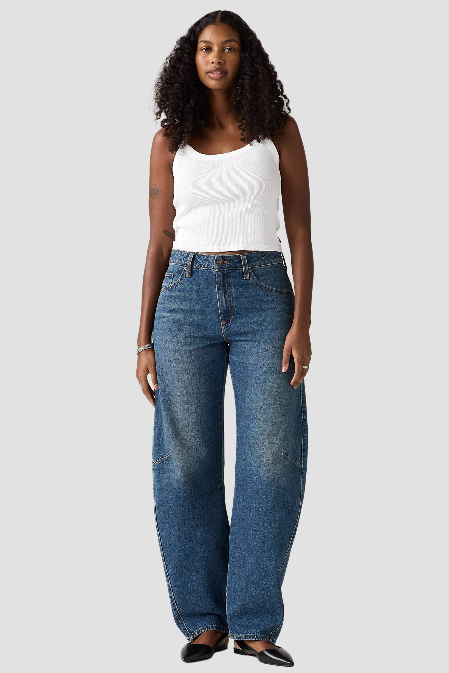 Женские синие джинсы Baggy Dad Barrel 4