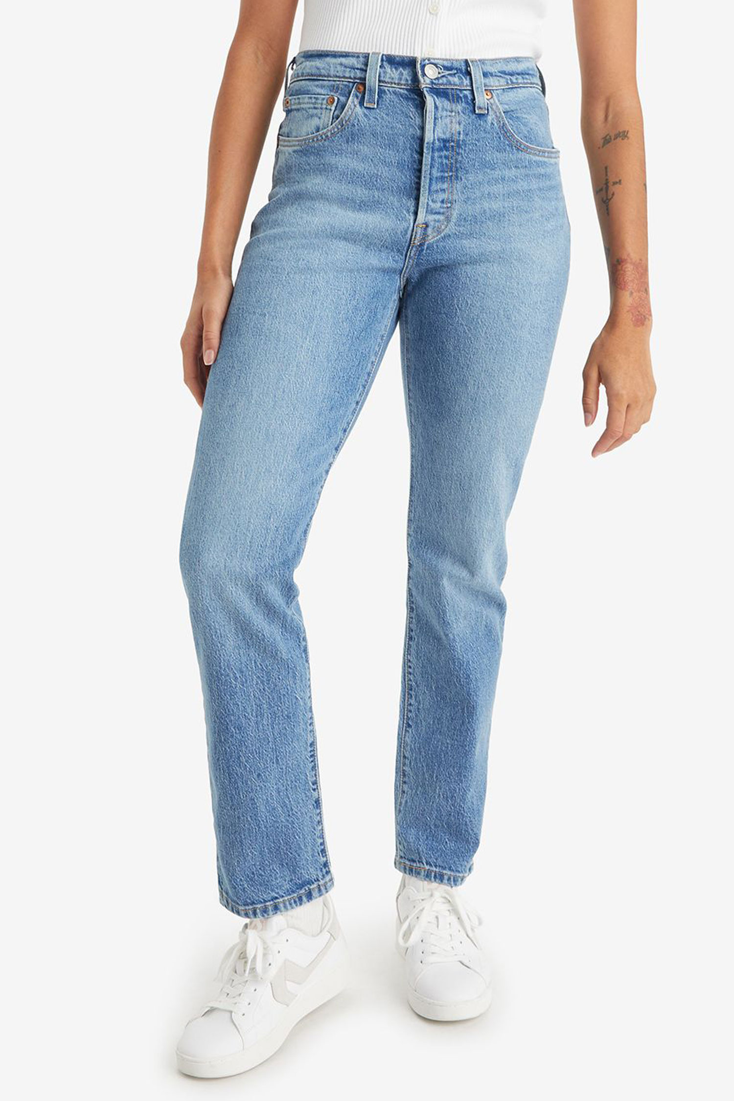 Женские голубые джинсы  501® Straight 1
