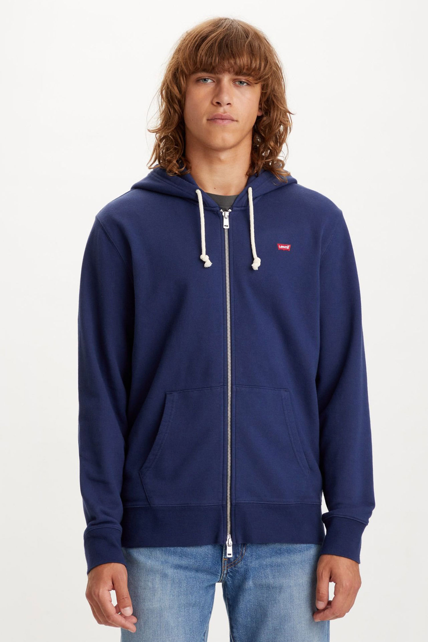 Мужская синяя кофта на молнии 1