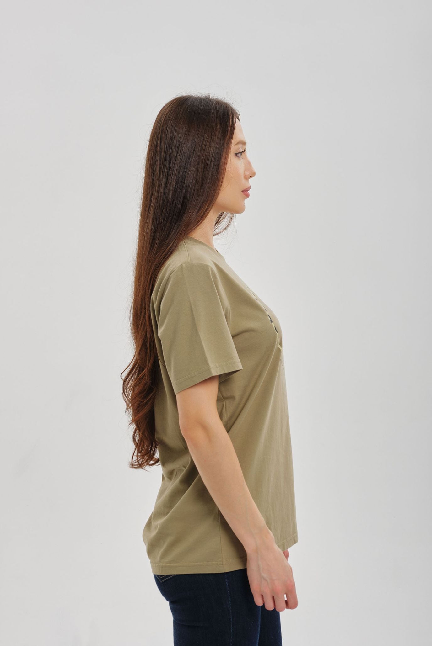 Хаки футболка SHANYRAQ (Унисекс) 7