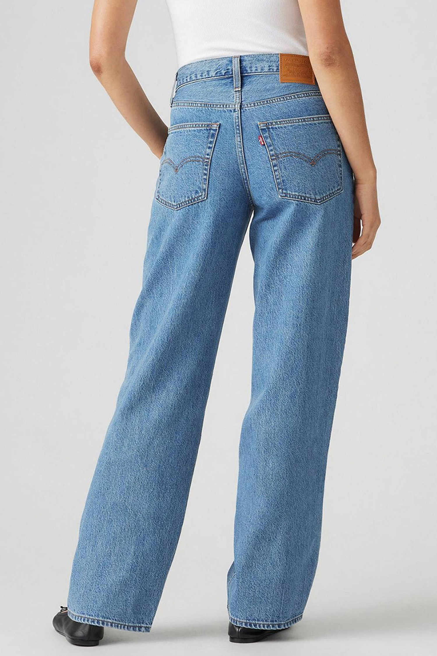 Женские голубые джинсы Baggy Dad 3