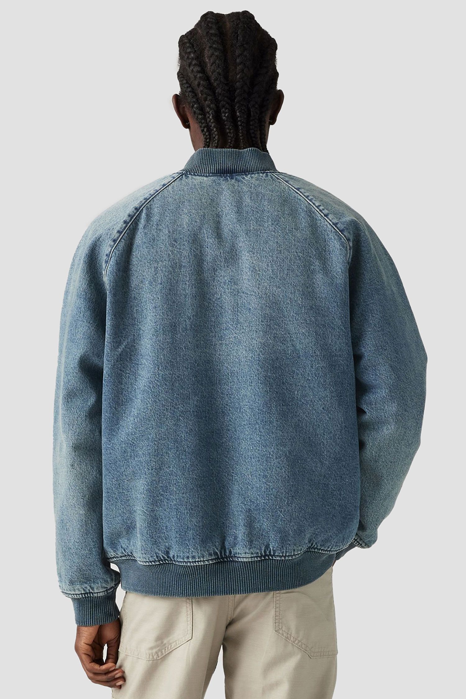 Мужской синий джинсовый бомбер 3