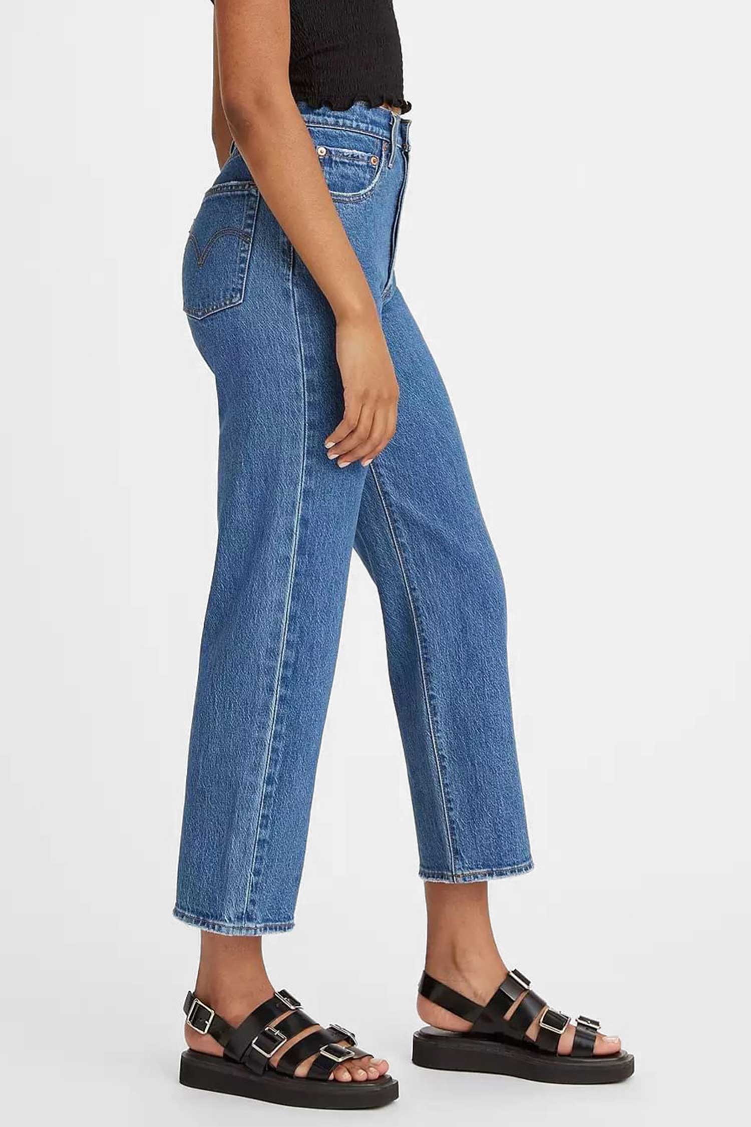 Женские синие джинсы Ribcage Straight Ankle 5