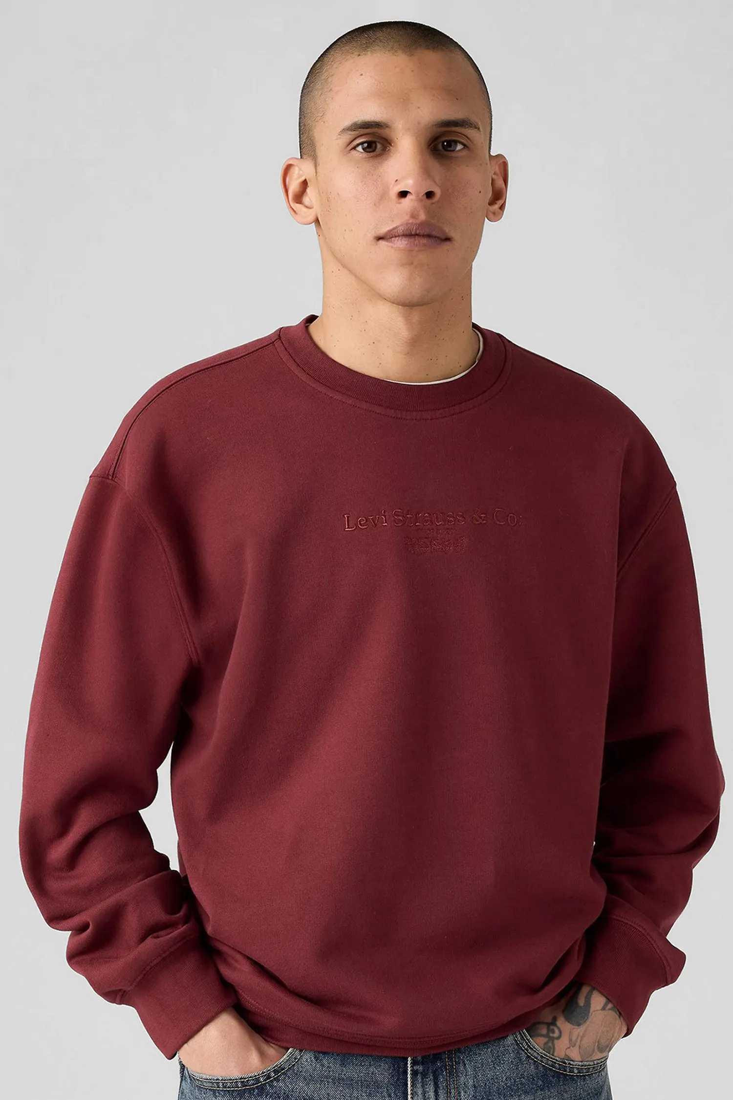 Мужской бордовый свитшот 6