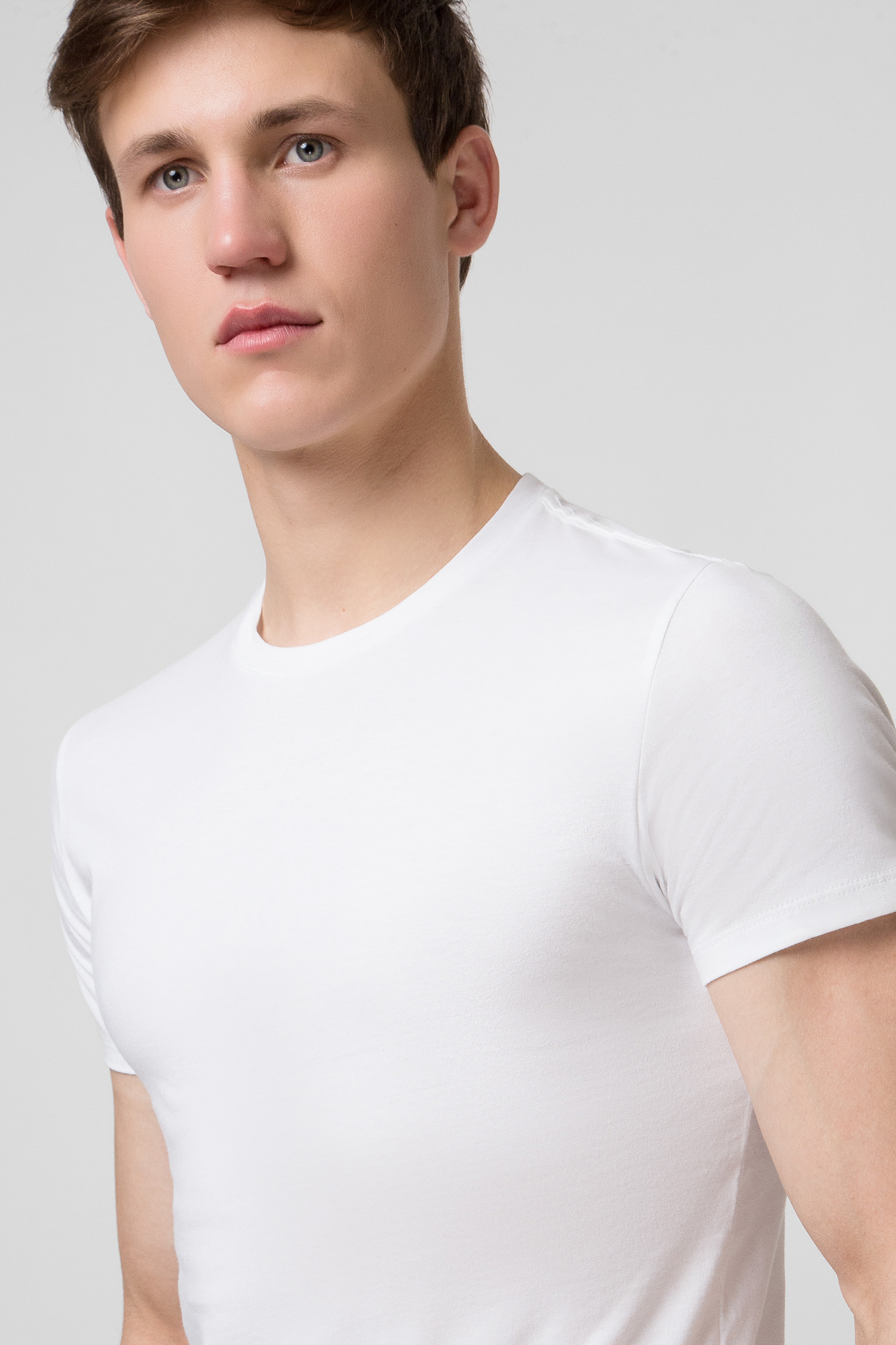 Мужские белые футболки (2 шт) Slim Fit 4