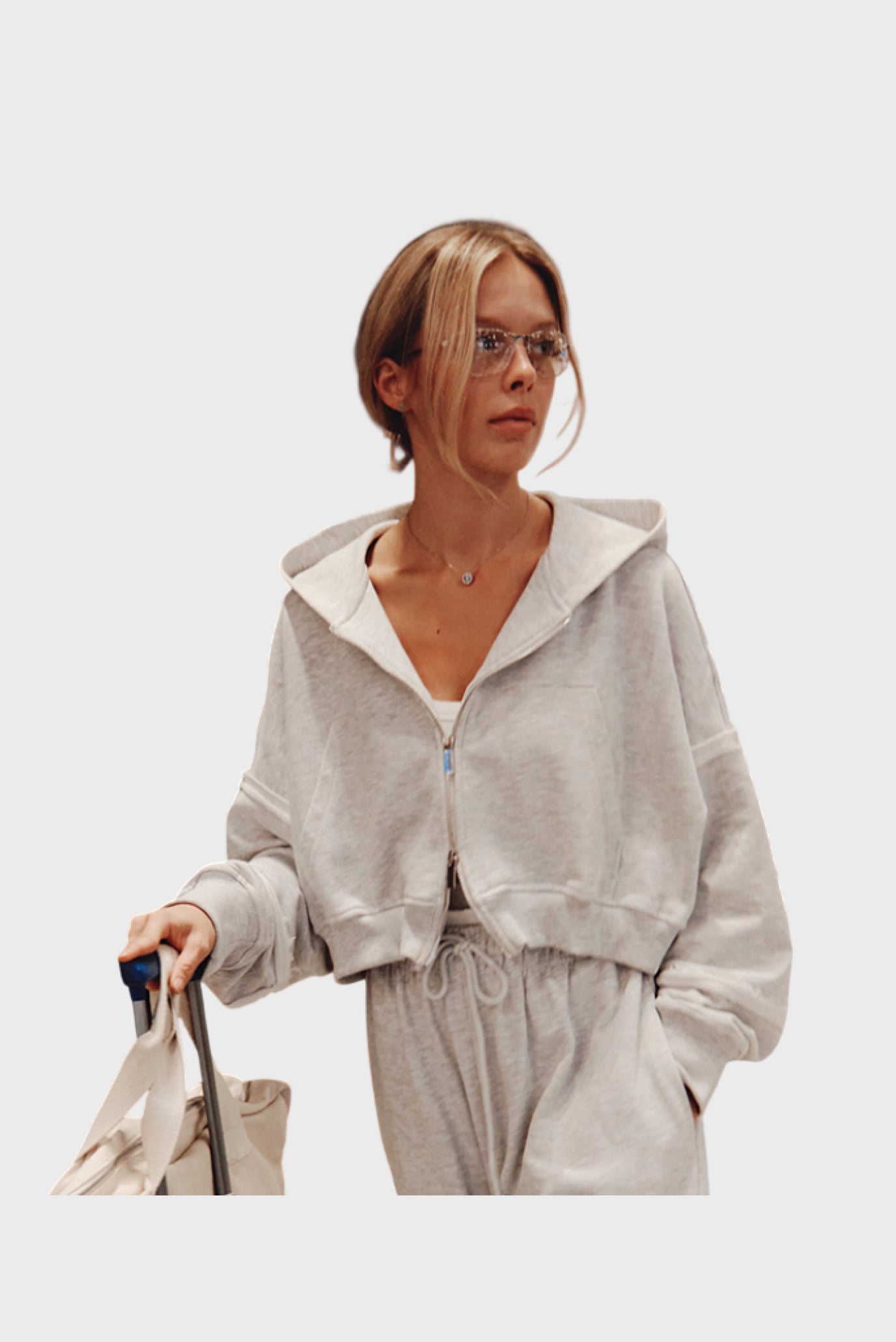 Зип-худи Sabe Logo Cropped Zip-Up Hoodie Grey 3