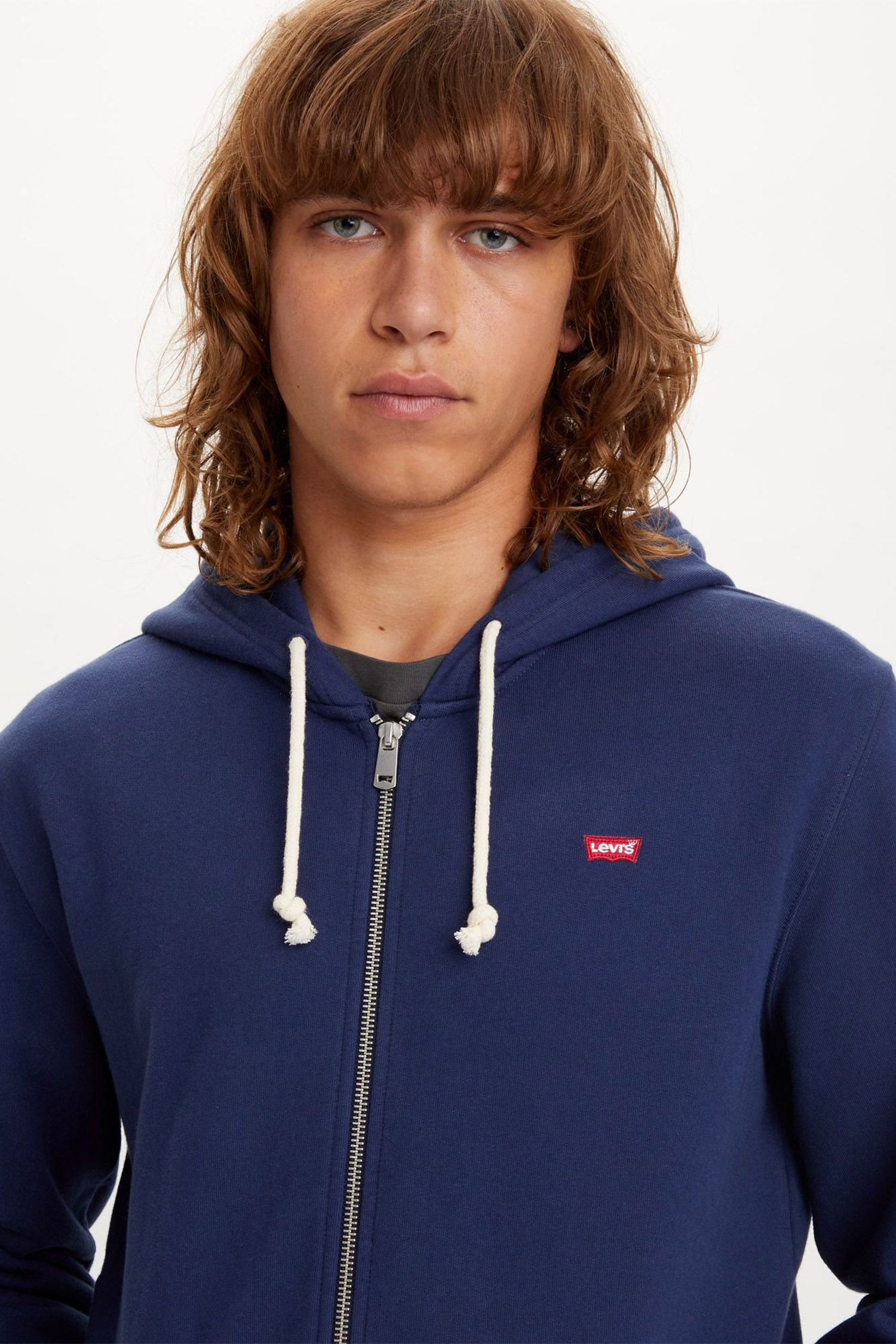 Мужская синяя кофта на молнии 5