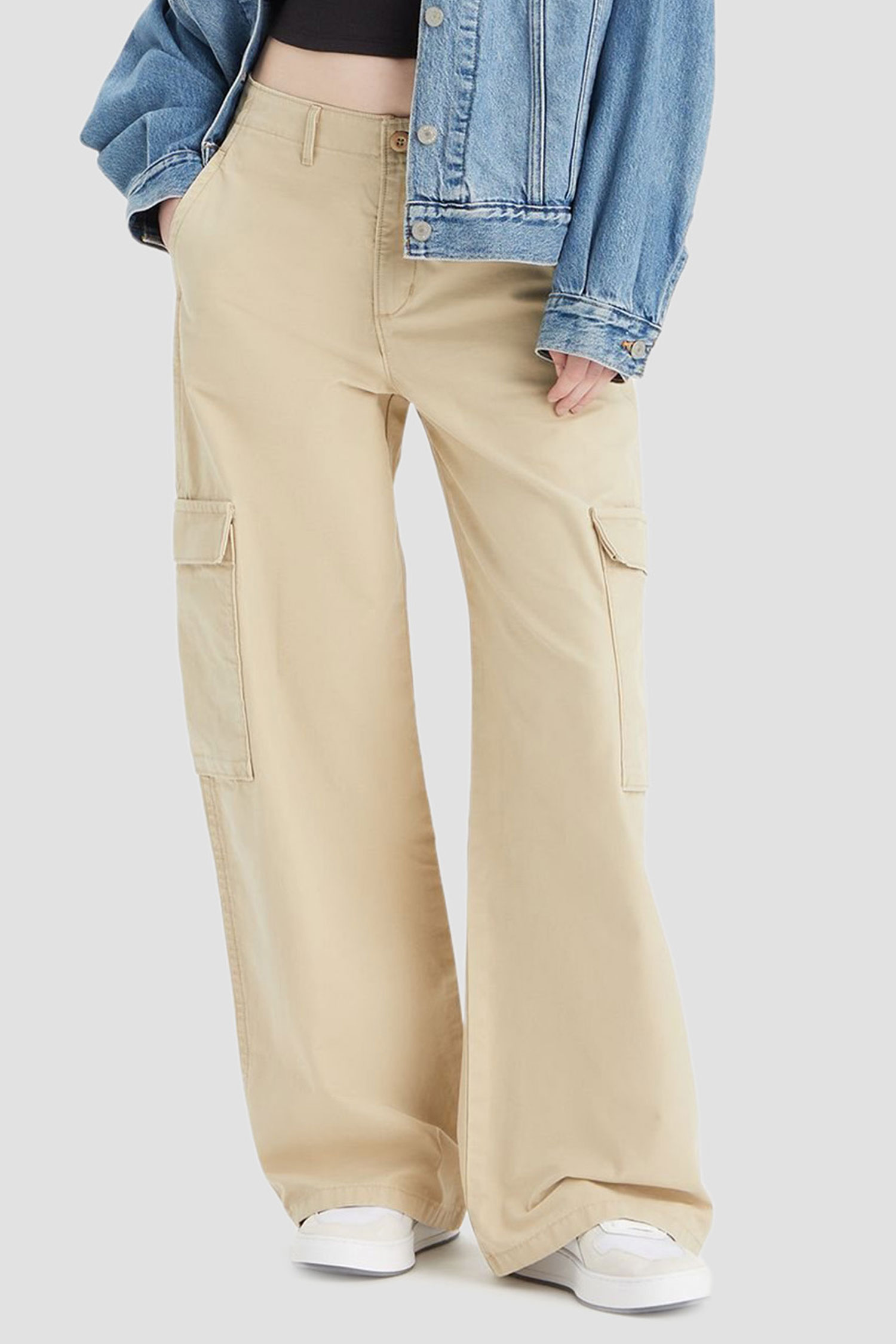Женские бежевые карго Baggy Cargo 1