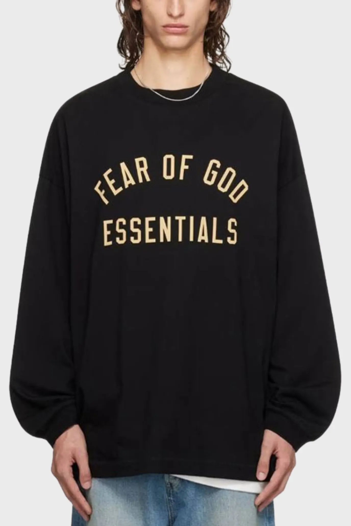 Fear Of God Essentials Jersey Long Sleeve Tee Black 1