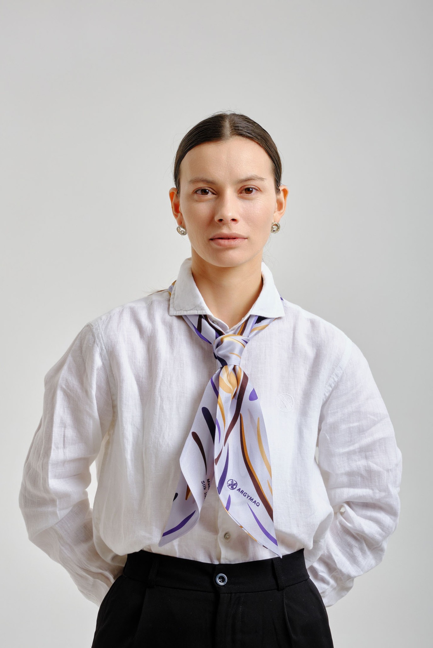 Женский фиолетовый платок 11х137 6