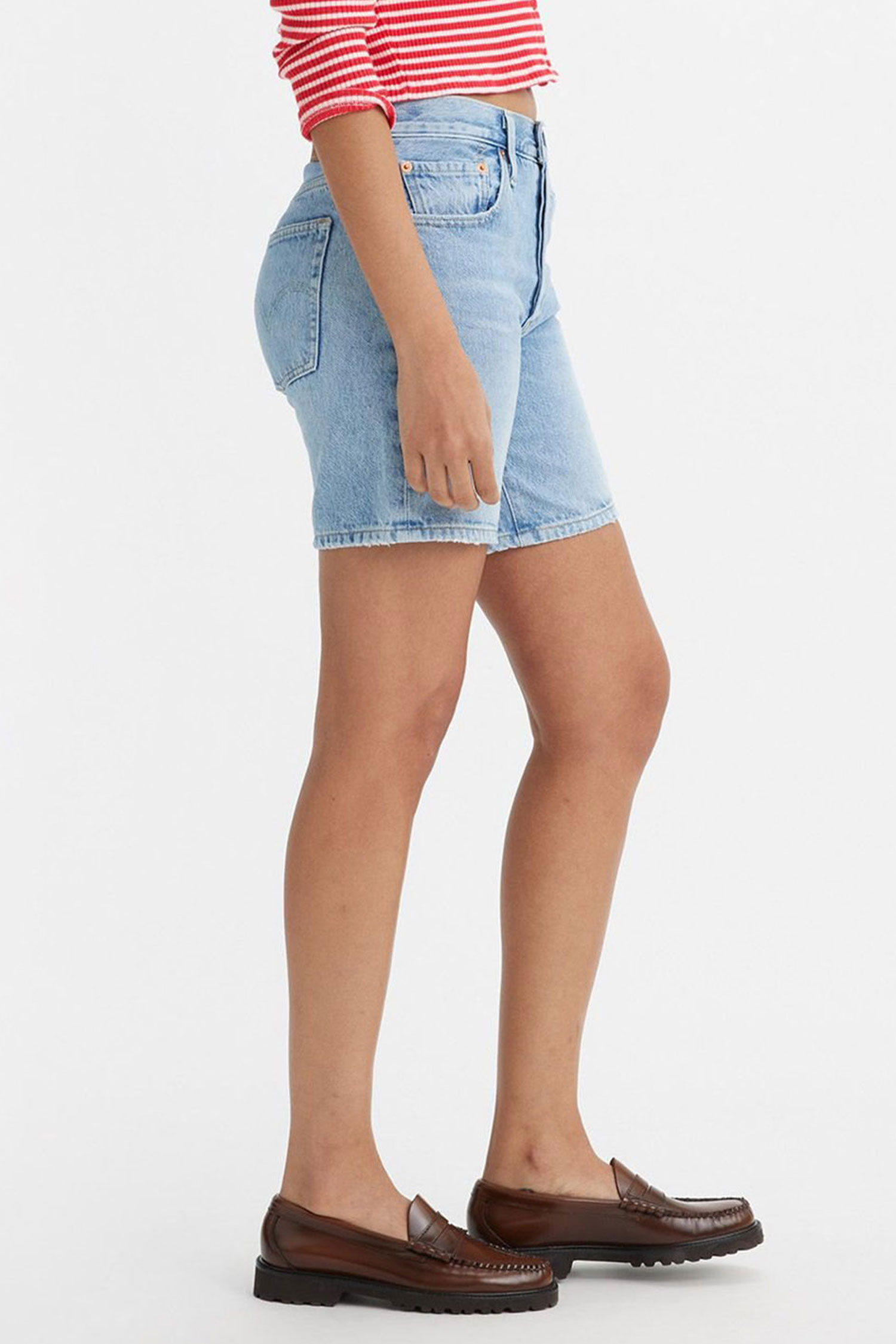 Женские голубые джинсовые шорты 501® Mid-Thigh 3