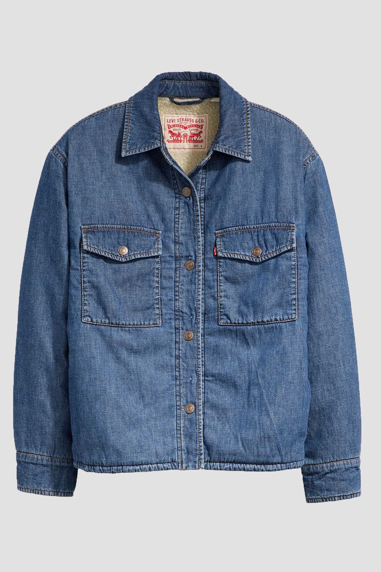 Женская синяя джинсовая куртка 2