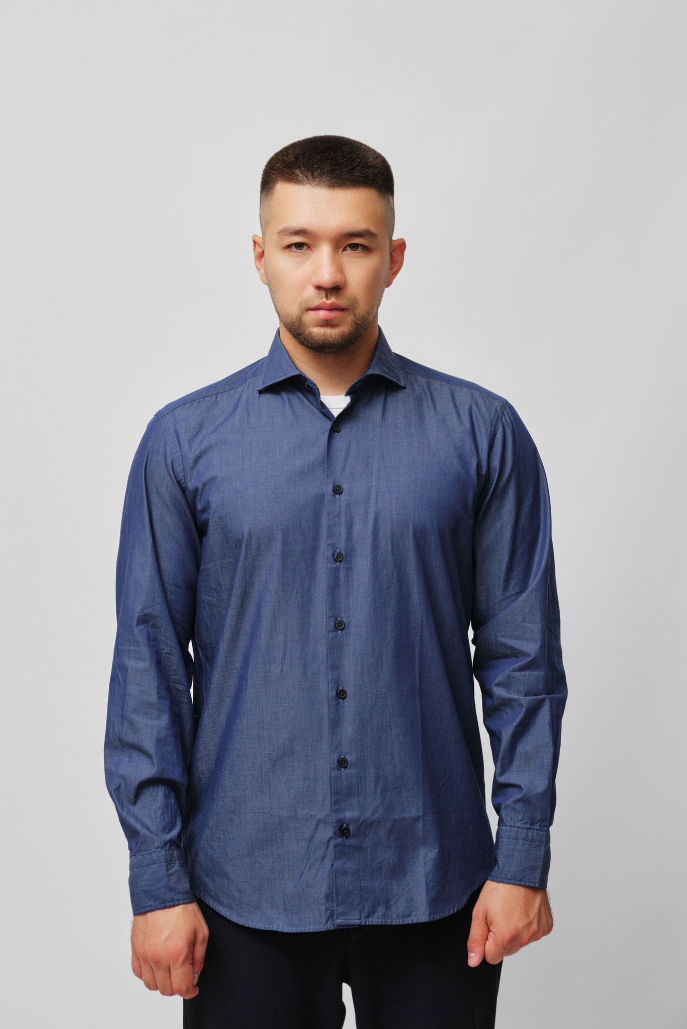 Мужская темно-синяя рубашка 2