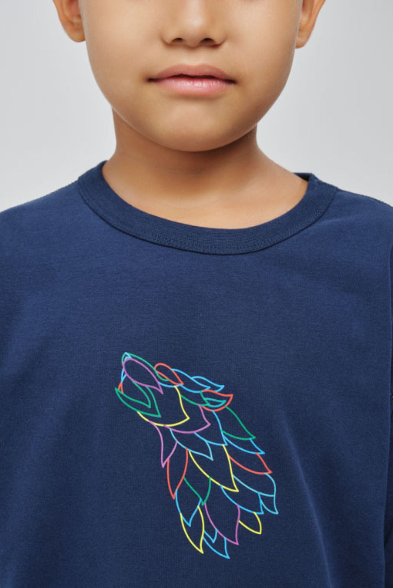 Детская темно-синяя футболка оверсайз 4