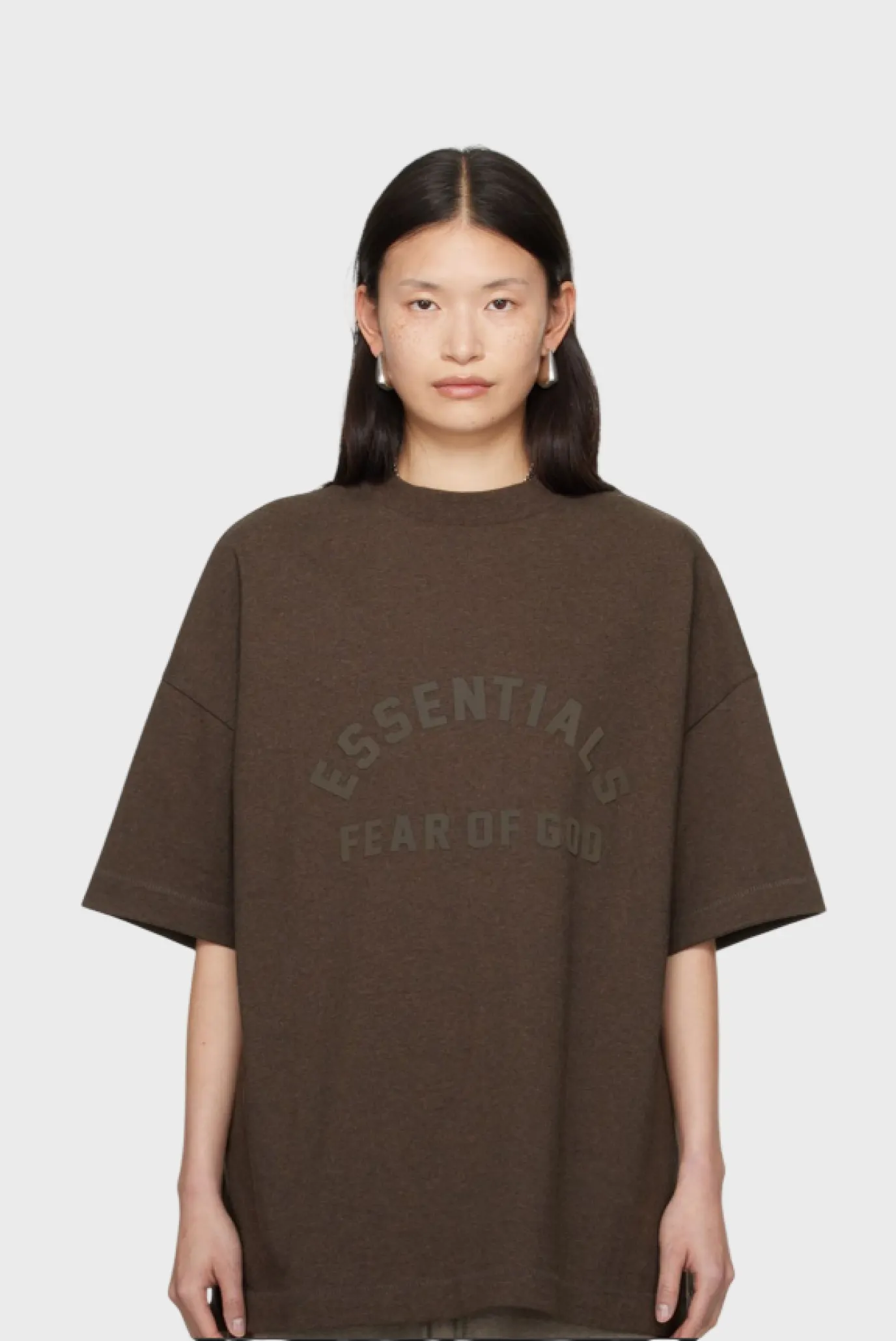 Fear of God Essentials Core Collection Heavy S/S Tee Heather Wood 1