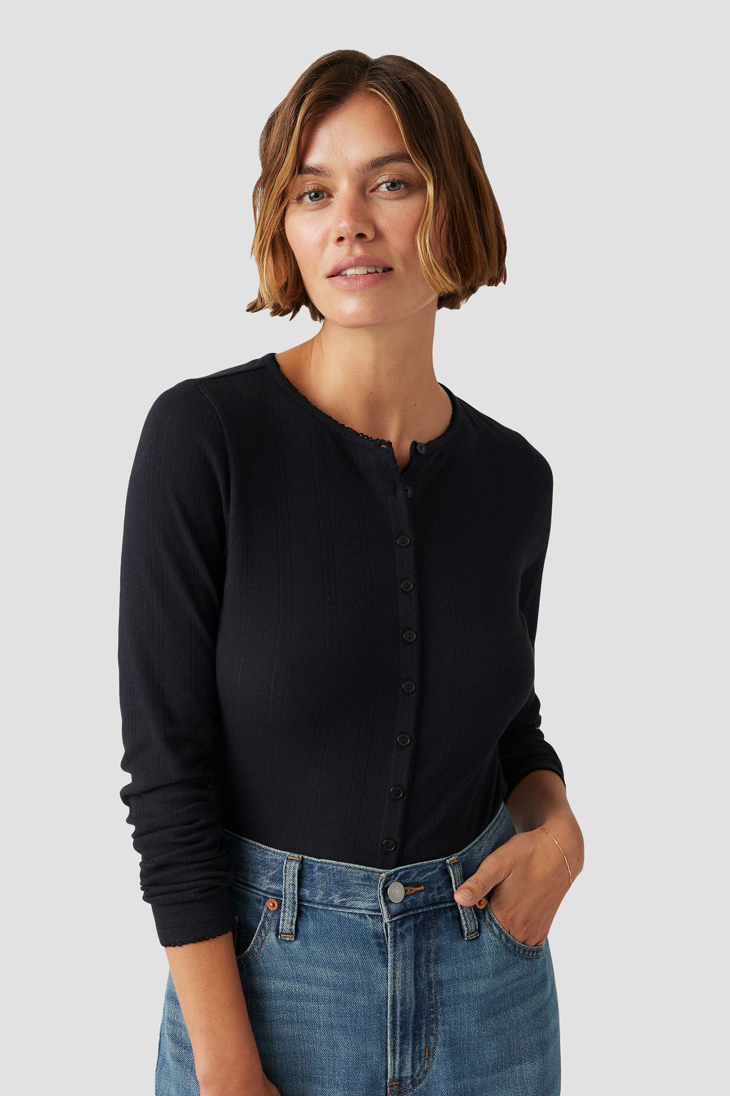 Женский черный кардиган 5