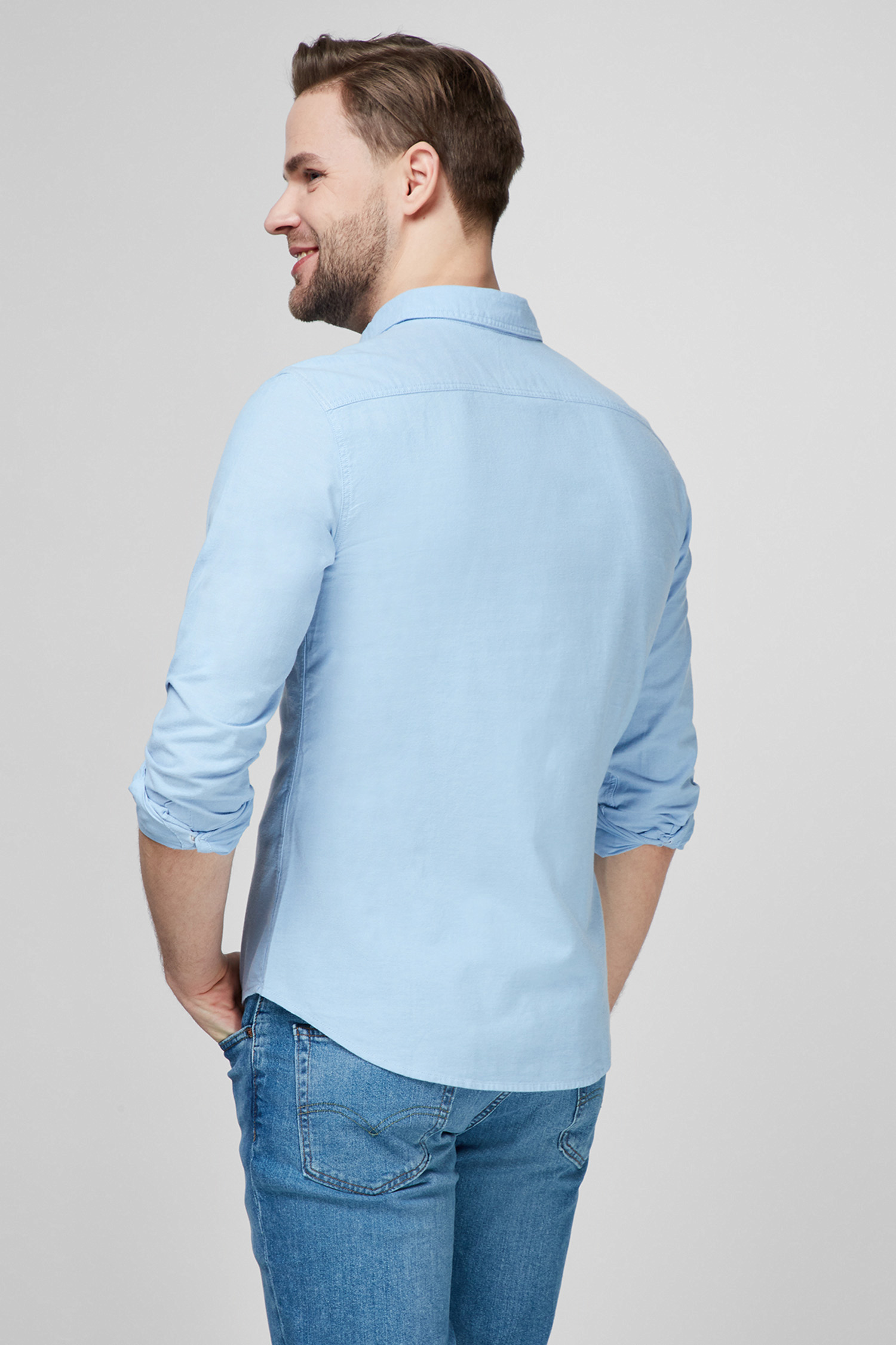 Мужская голубая рубашка 3