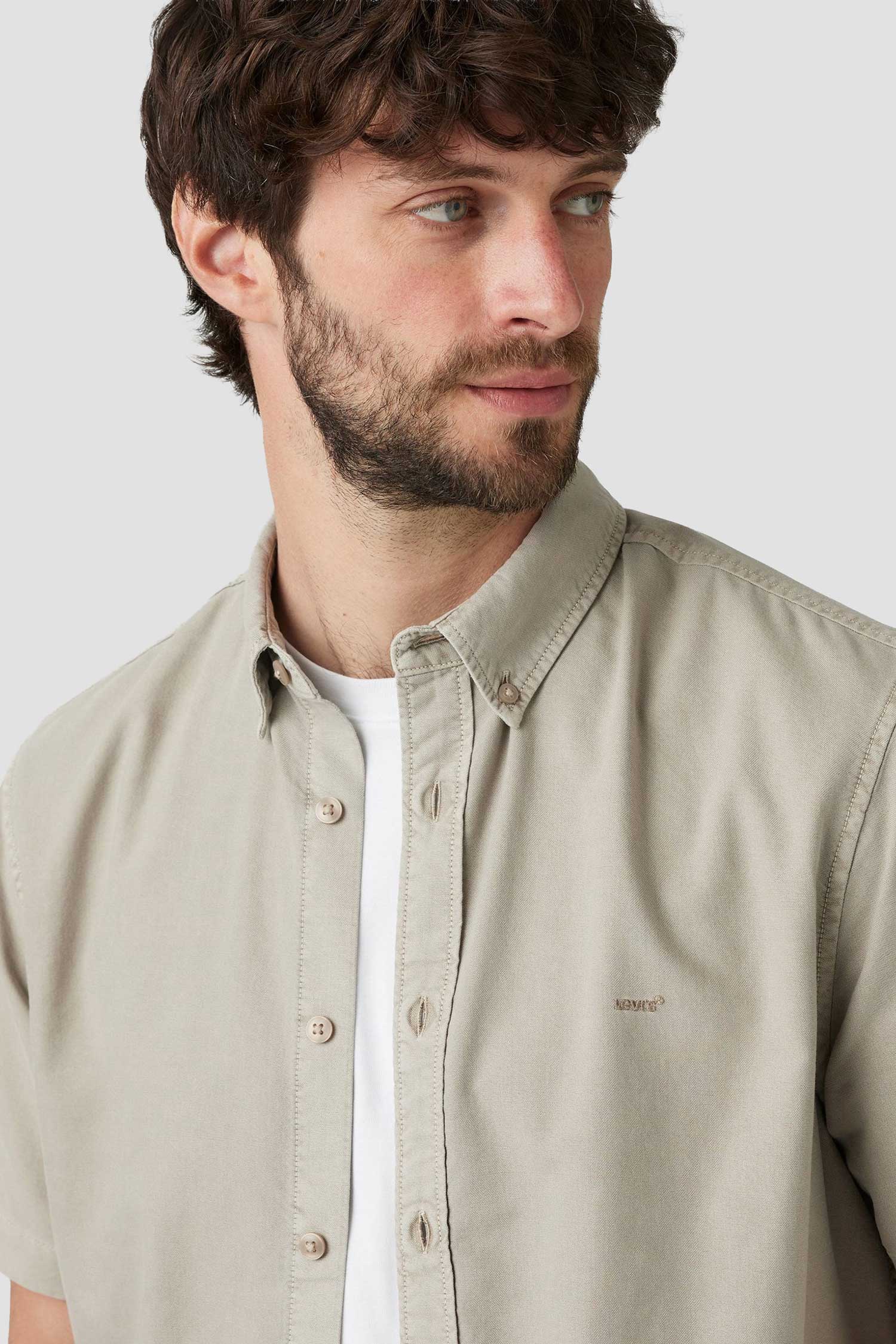 Мужская бежевая рубашка 5