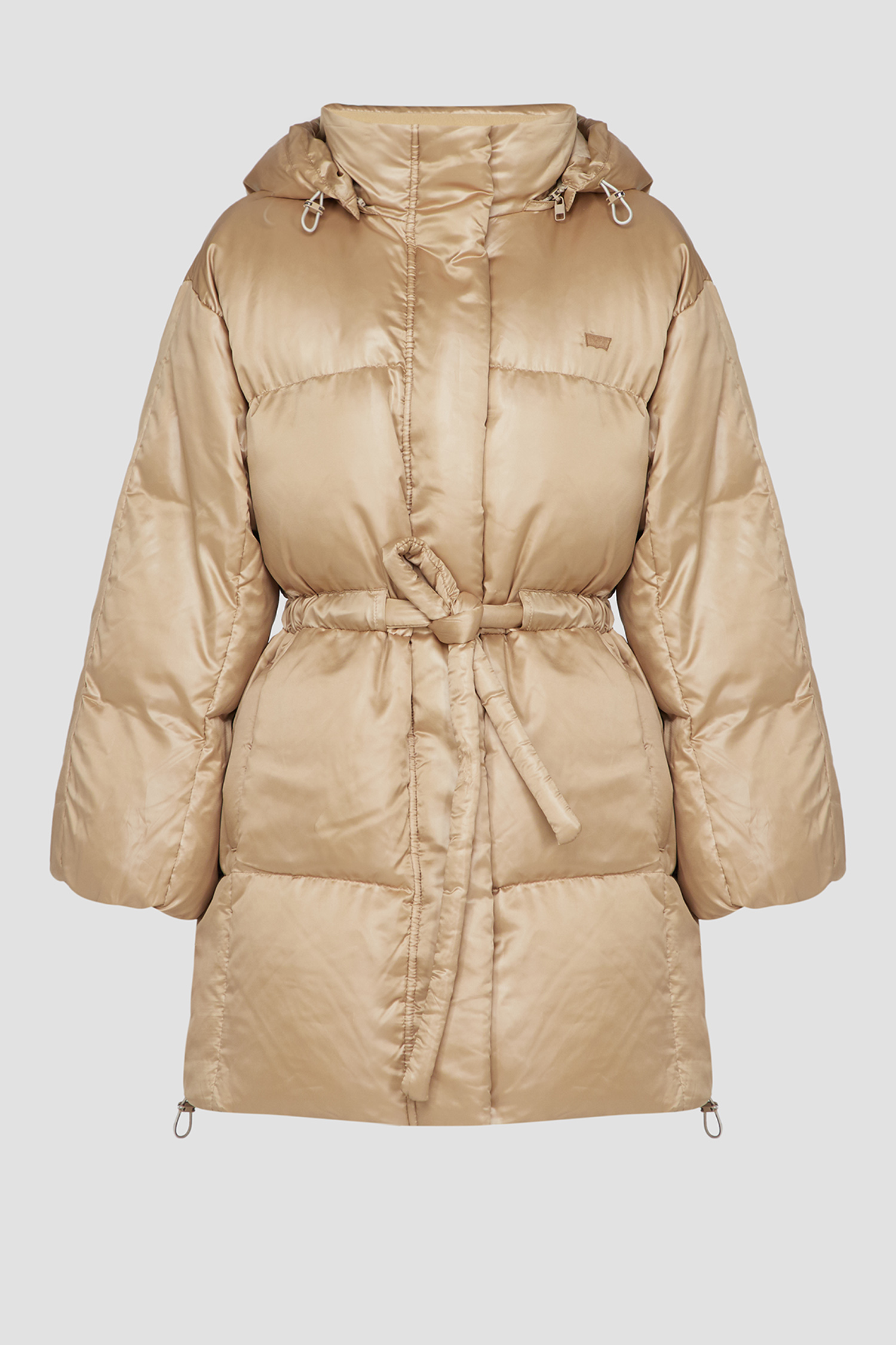 Женский бежевый пуховик 2