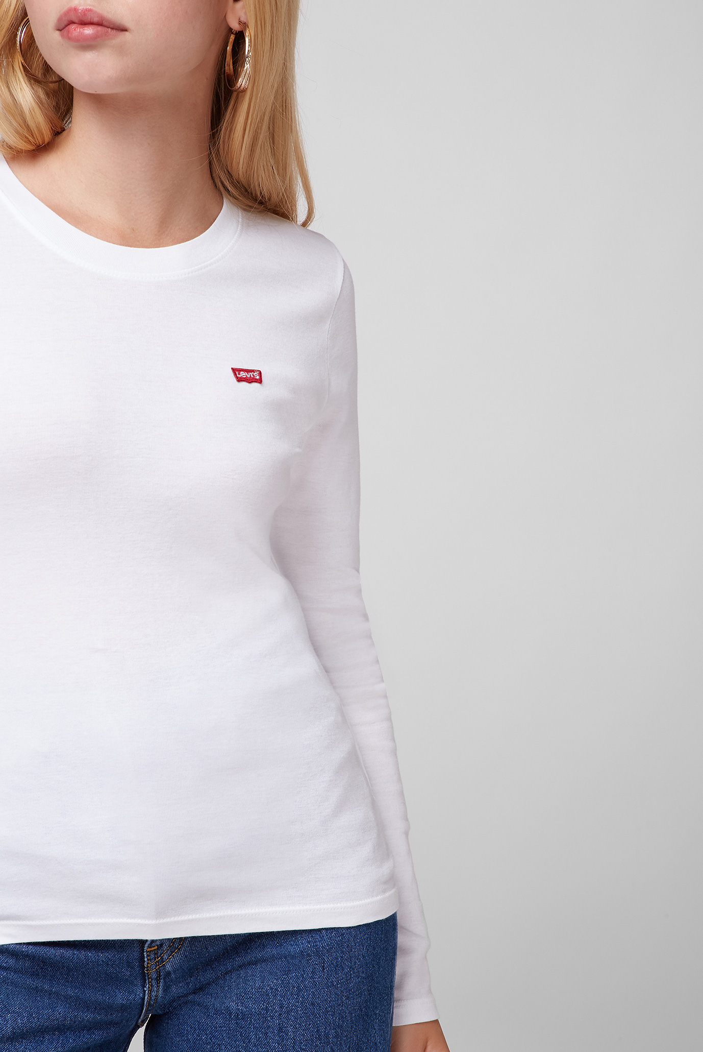 Женский белый лонгслив 5